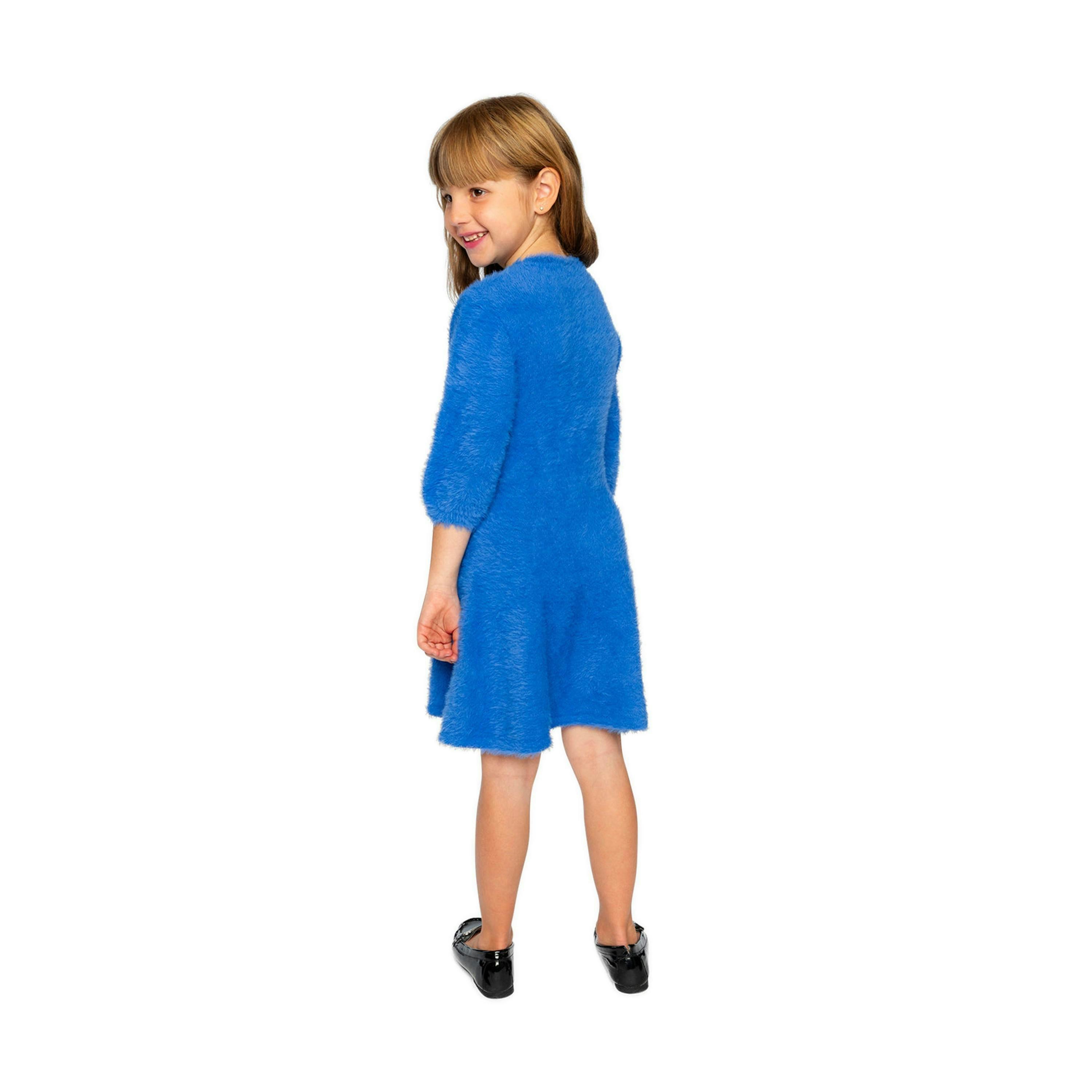 Hairy Knitted Dress Royal Blue , view 4 of 5