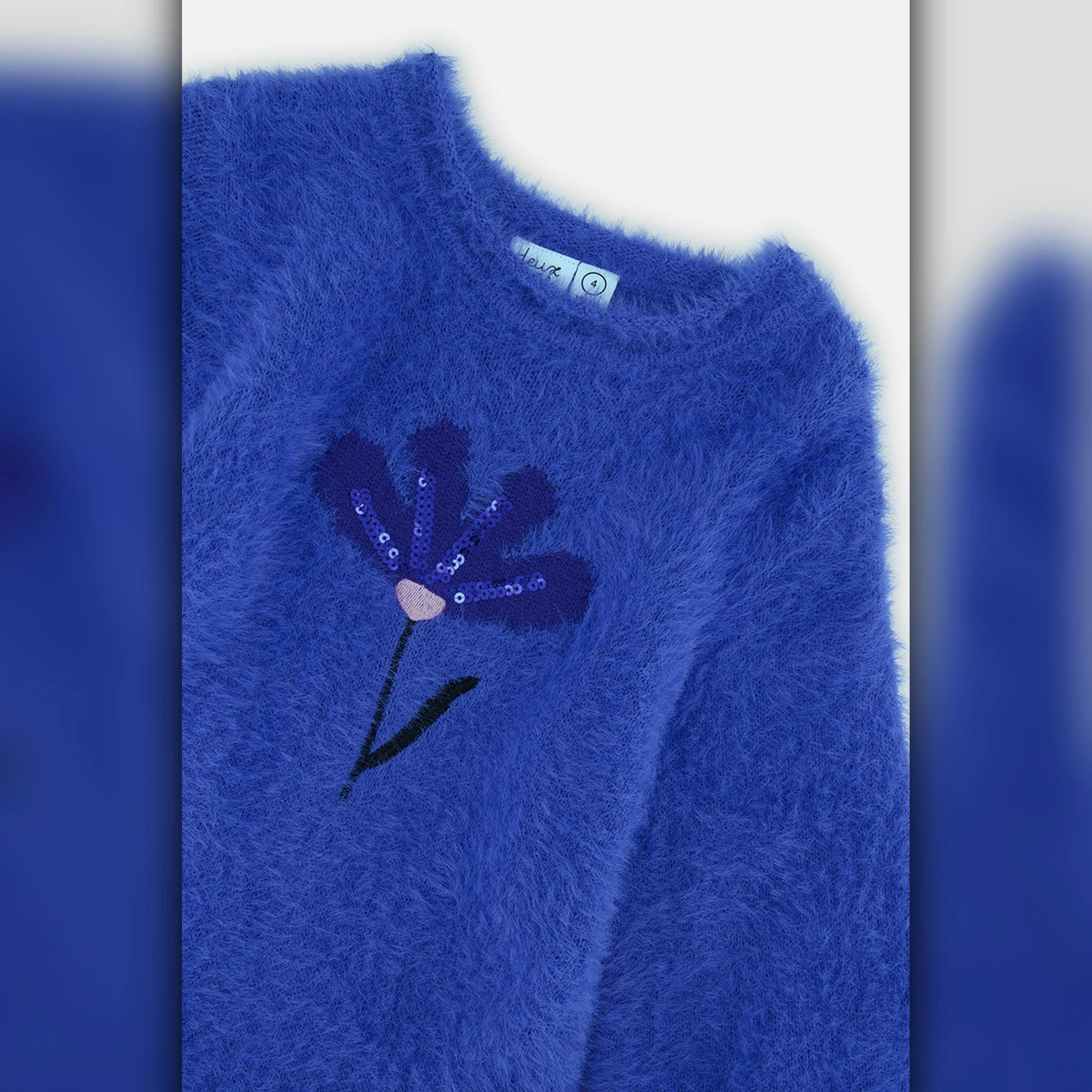 Hairy Knitted Dress Royal Blue , view 5 of 5