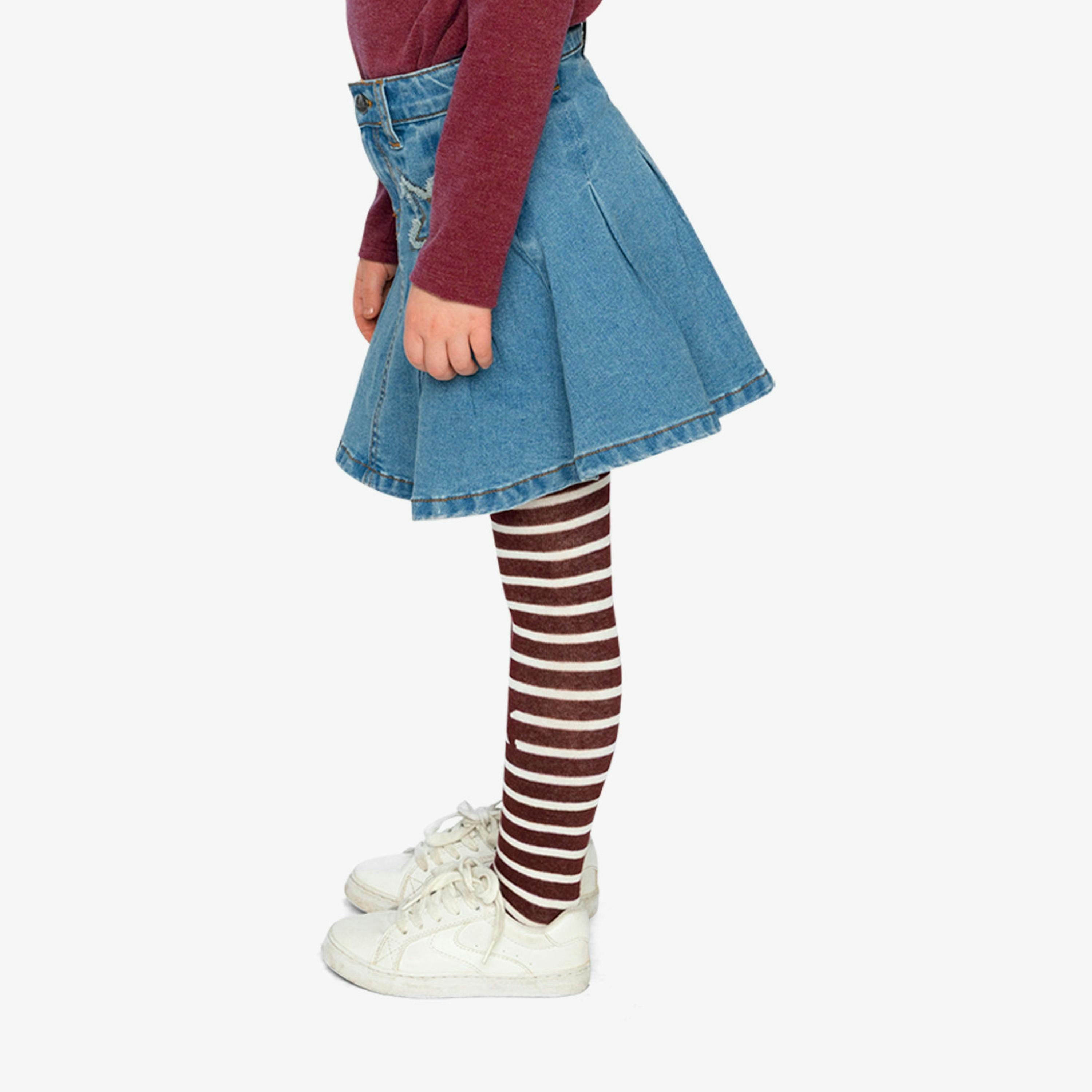 Pleated Skirt Navy Blue Denim , view 3 of 6