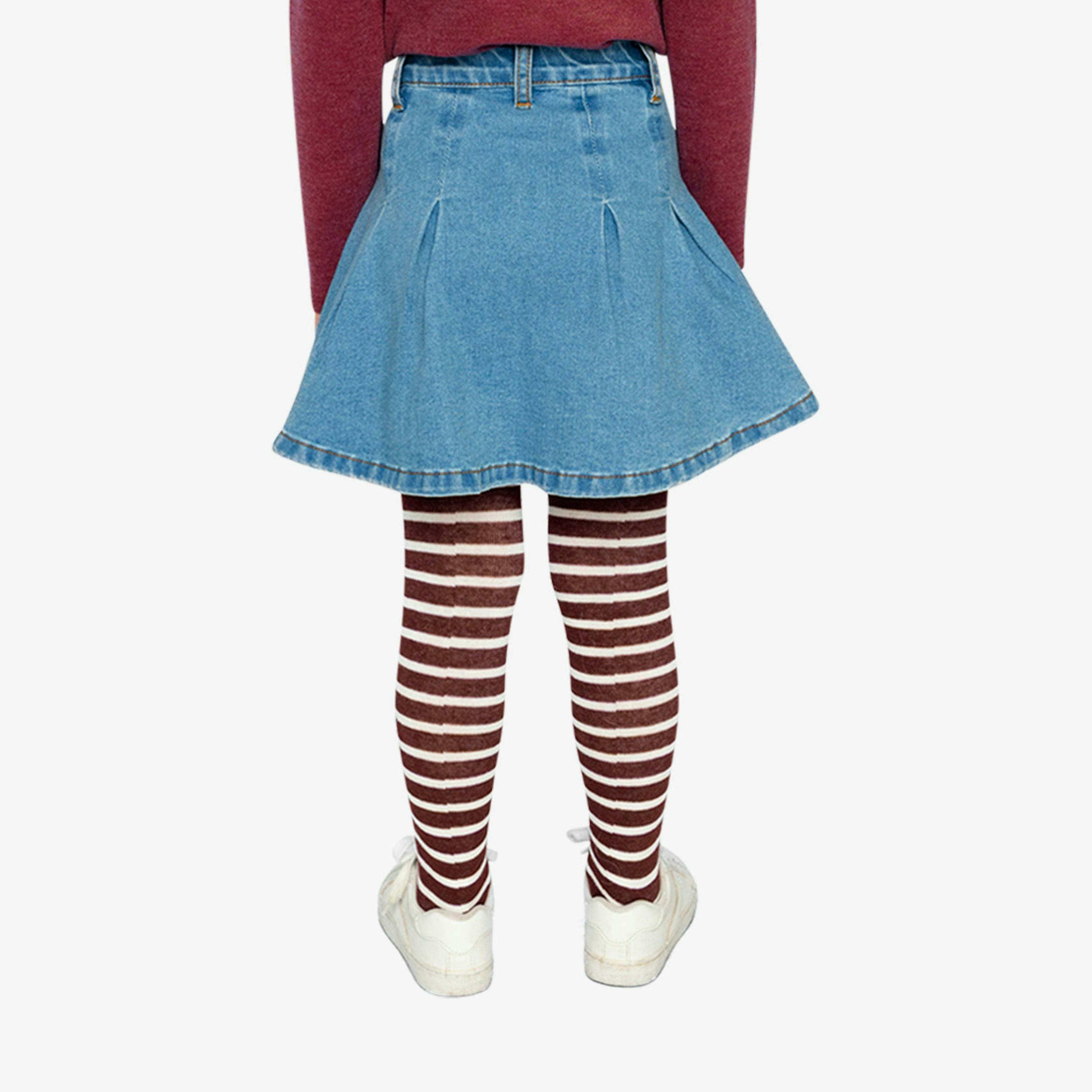 Pleated Skirt Navy Blue Denim , view 4 of 6