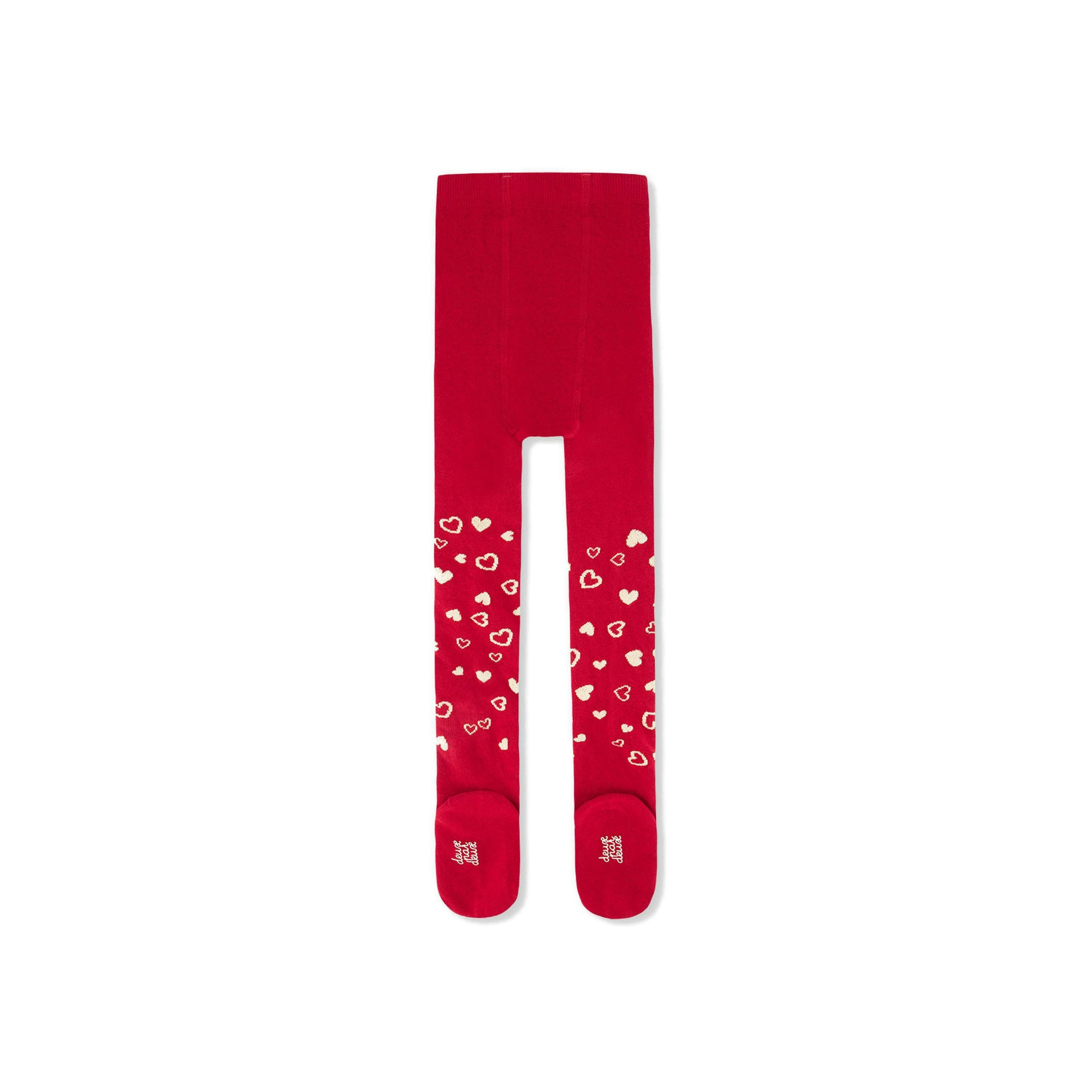Knit Heart Tights Red , view 3 of 4