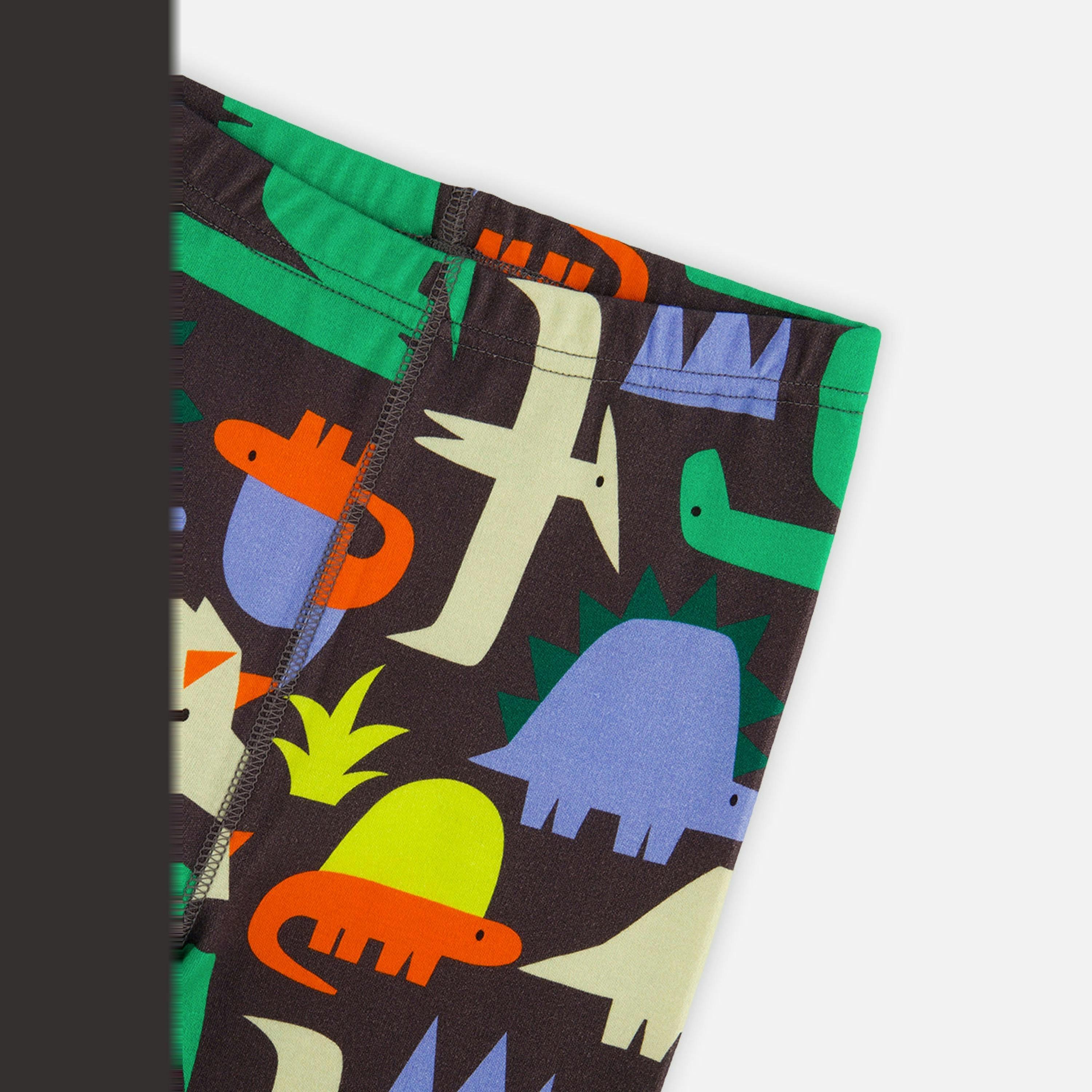 Organic Cotton Two Piece Pajama Set Black Dinosaur Print , view 6 of 6