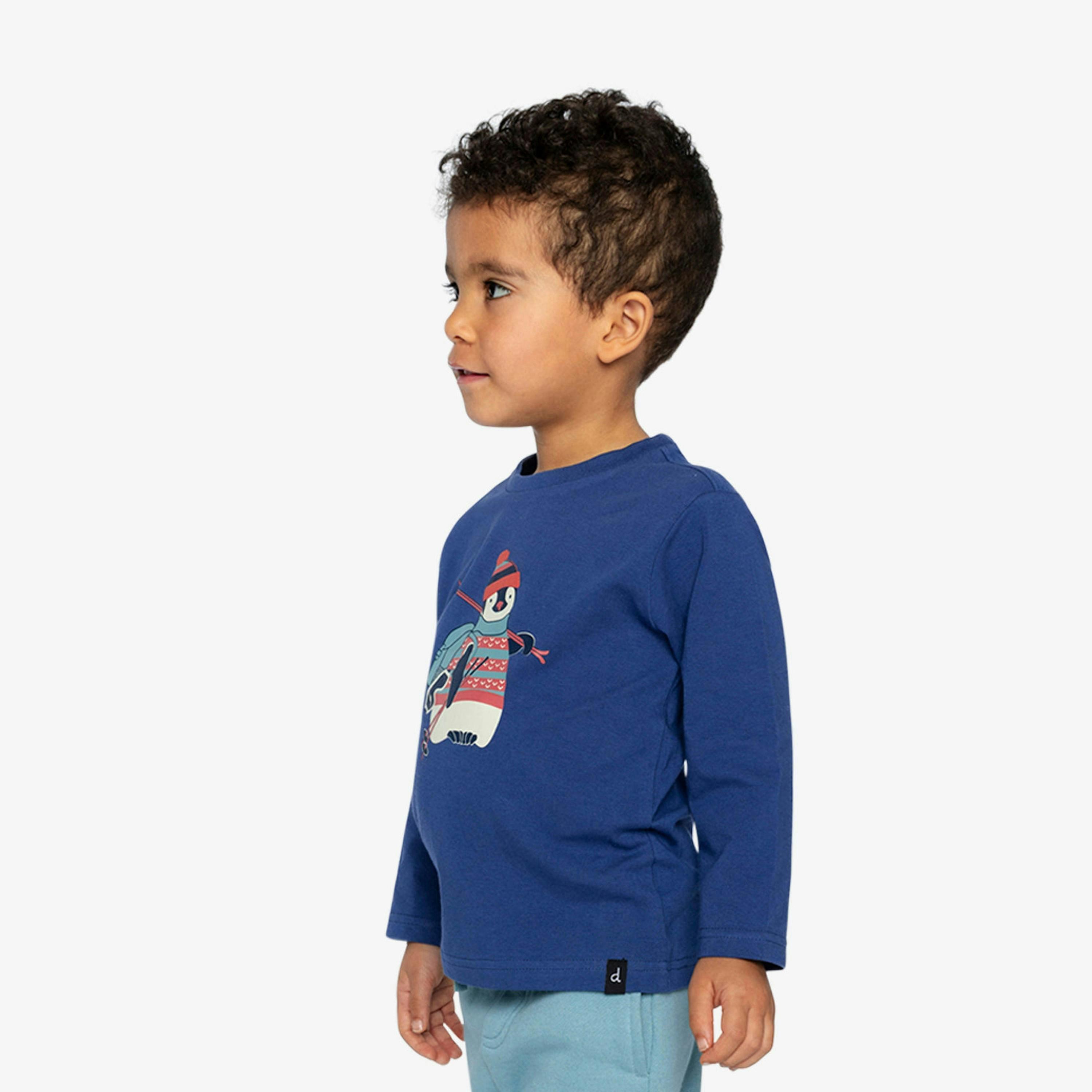 Long Sleeve Organic Cotton T-Shirt Blue , view 3 of 5
