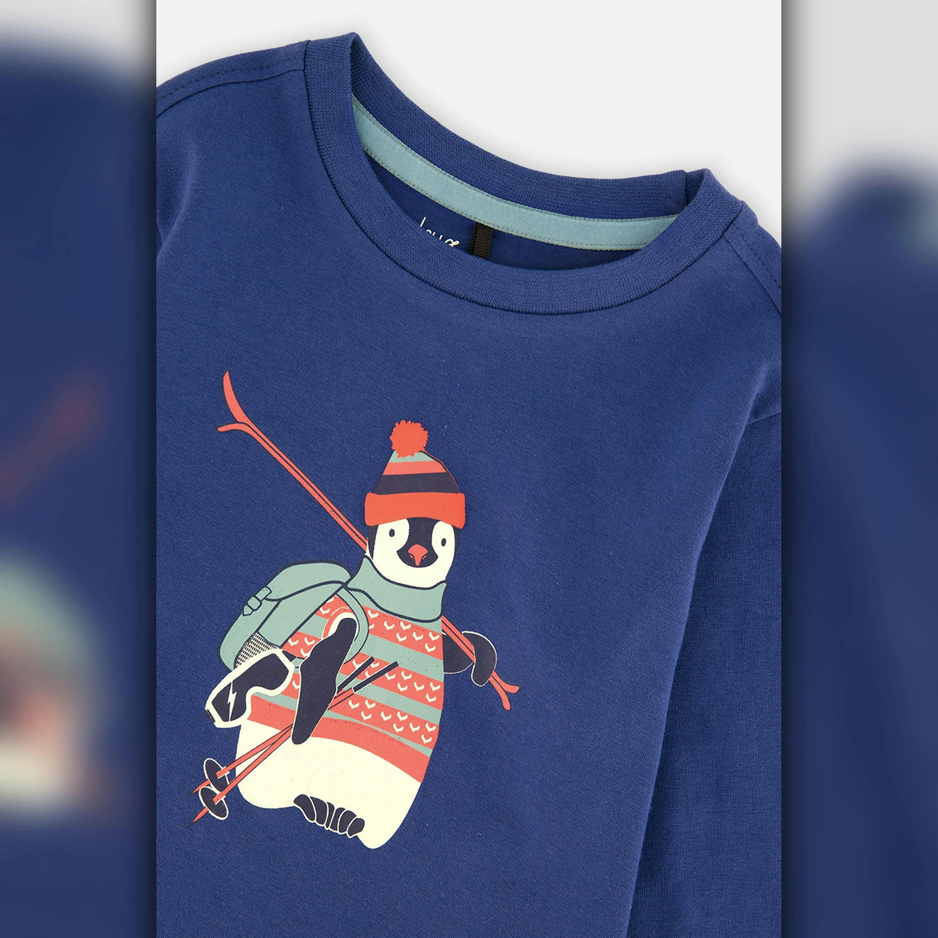 Baby Long Sleeve Organic Cotton T-Shirt Blue , view 2 of 2