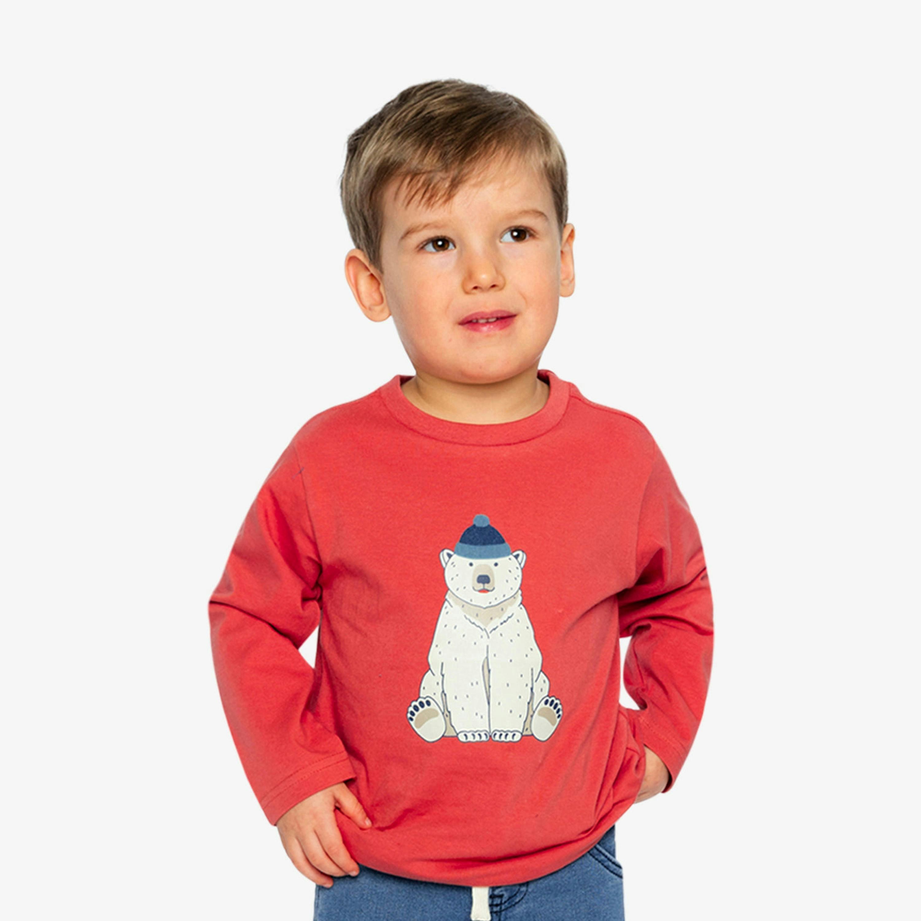 Long Sleeve Organic Cotton T-Shirt Rose Orange , view 3 of 6