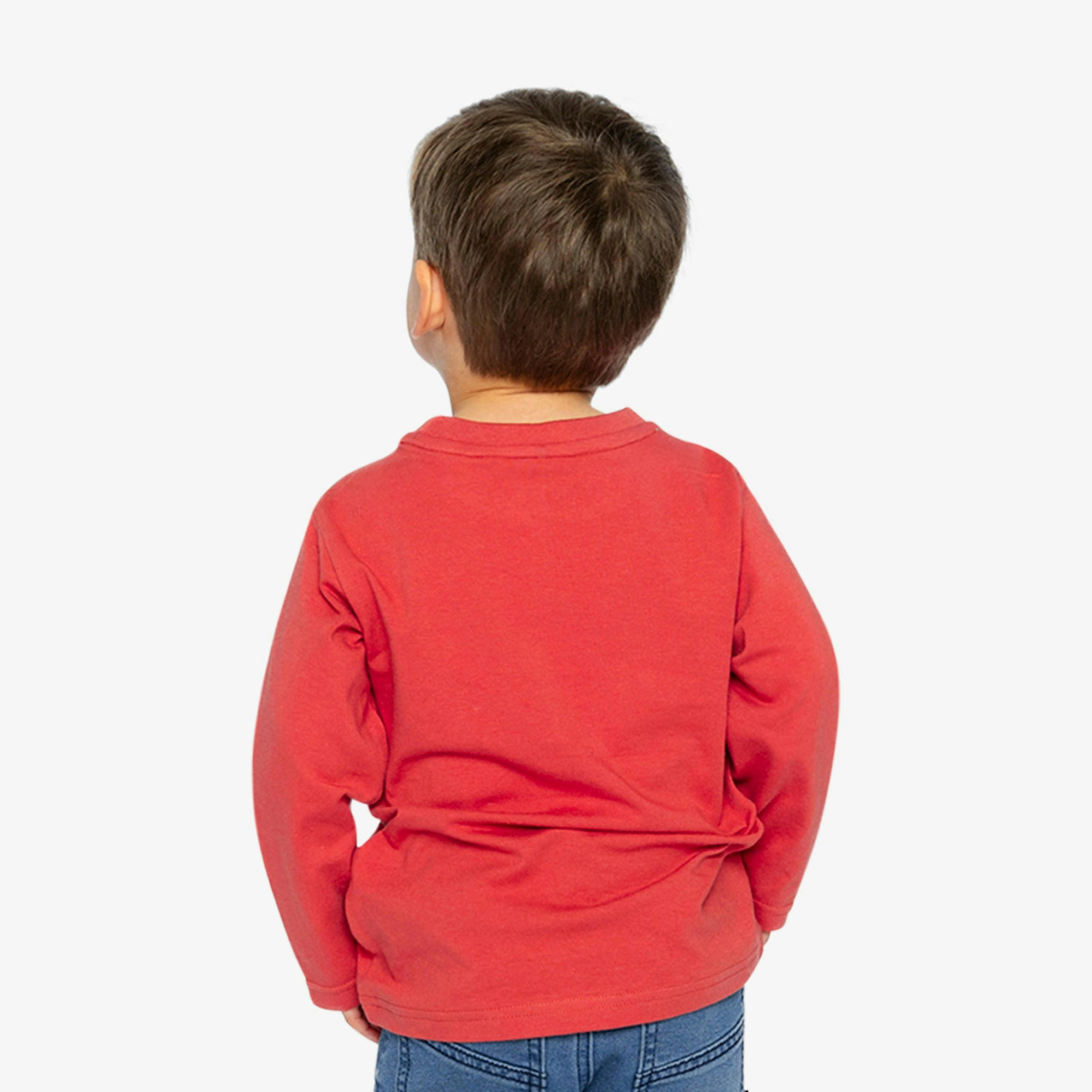 Long Sleeve Organic Cotton T-Shirt Rose Orange , view 4 of 6
