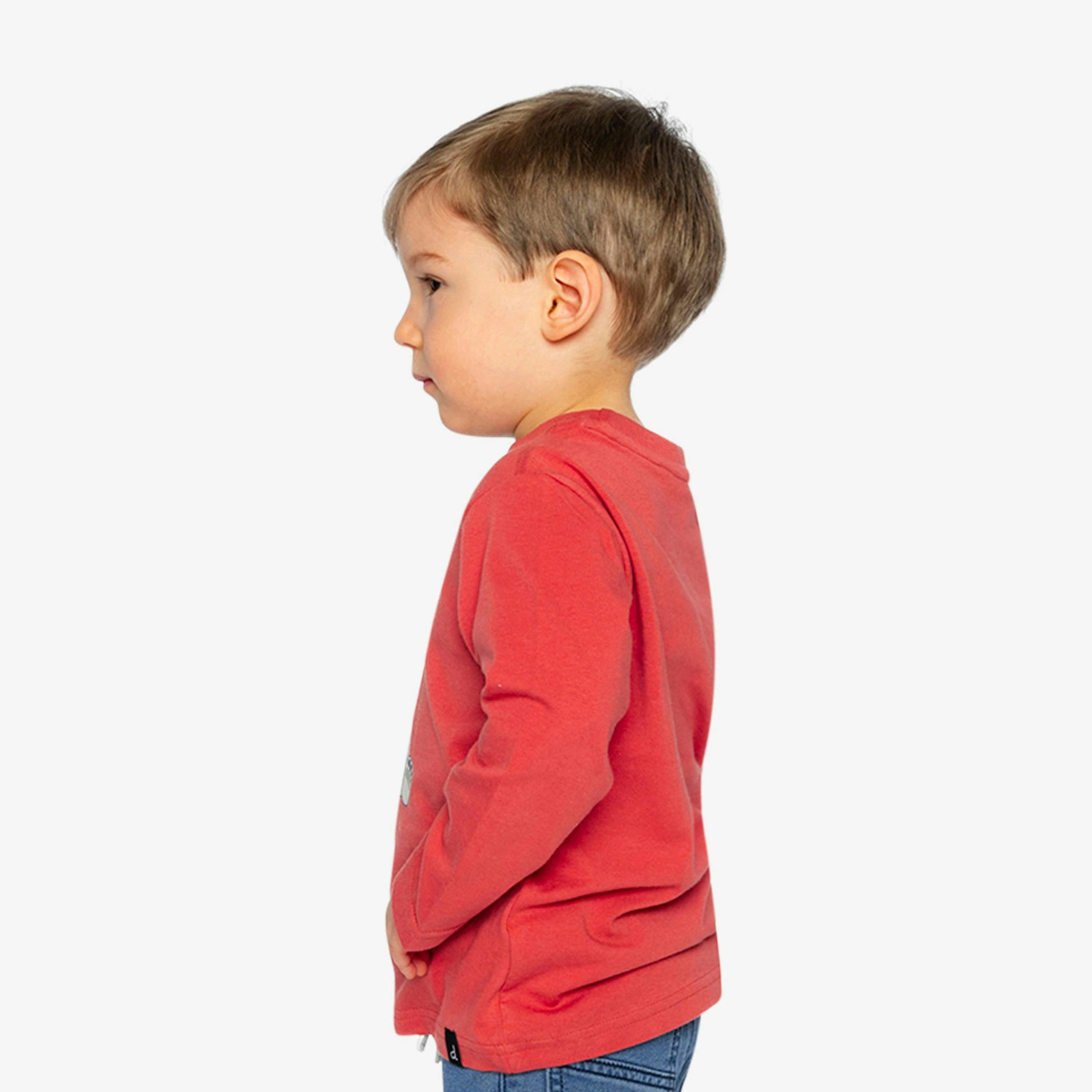 Long Sleeve Organic Cotton T-Shirt Rose Orange , view 6 of 6