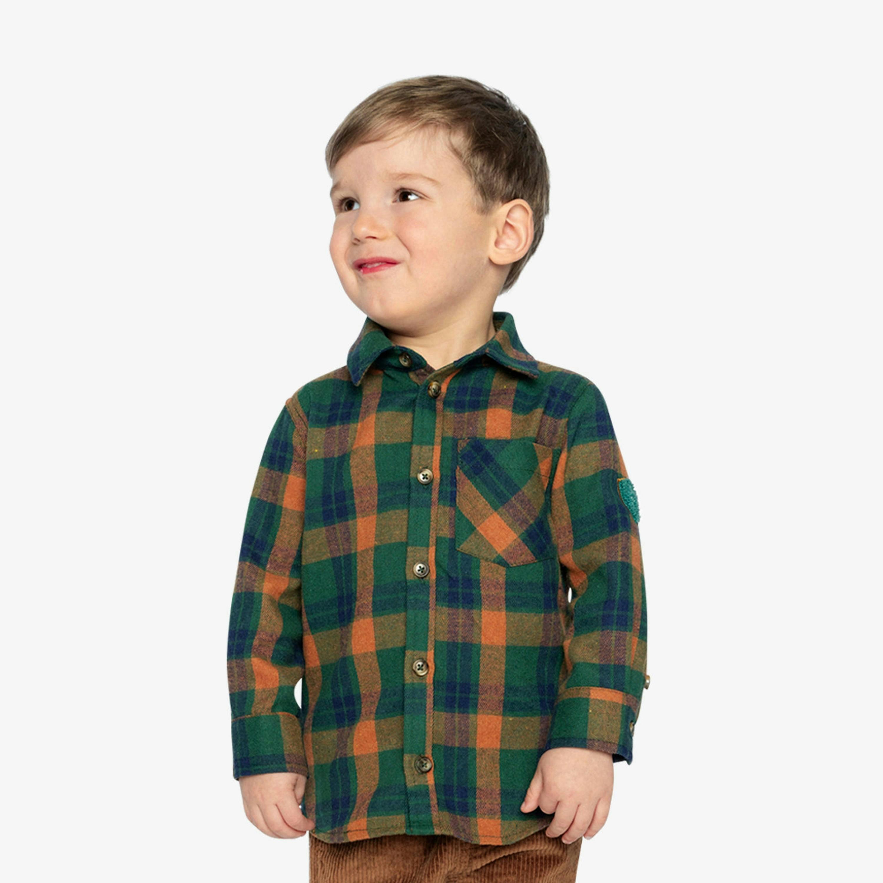 Plaid Shirt Orange, Blue And Green , view 4 of 6