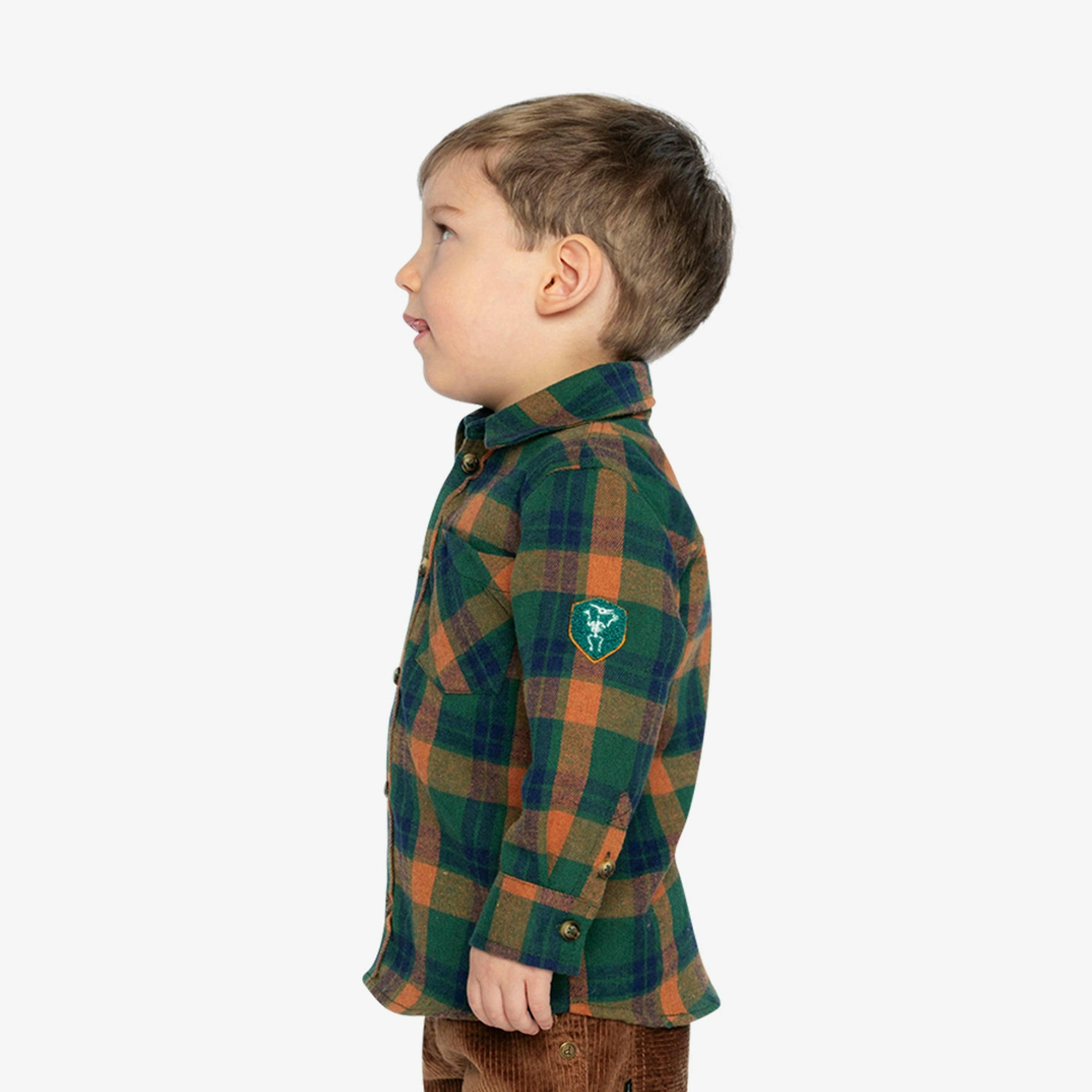 Plaid Shirt Orange, Blue And Green , view 5 of 6