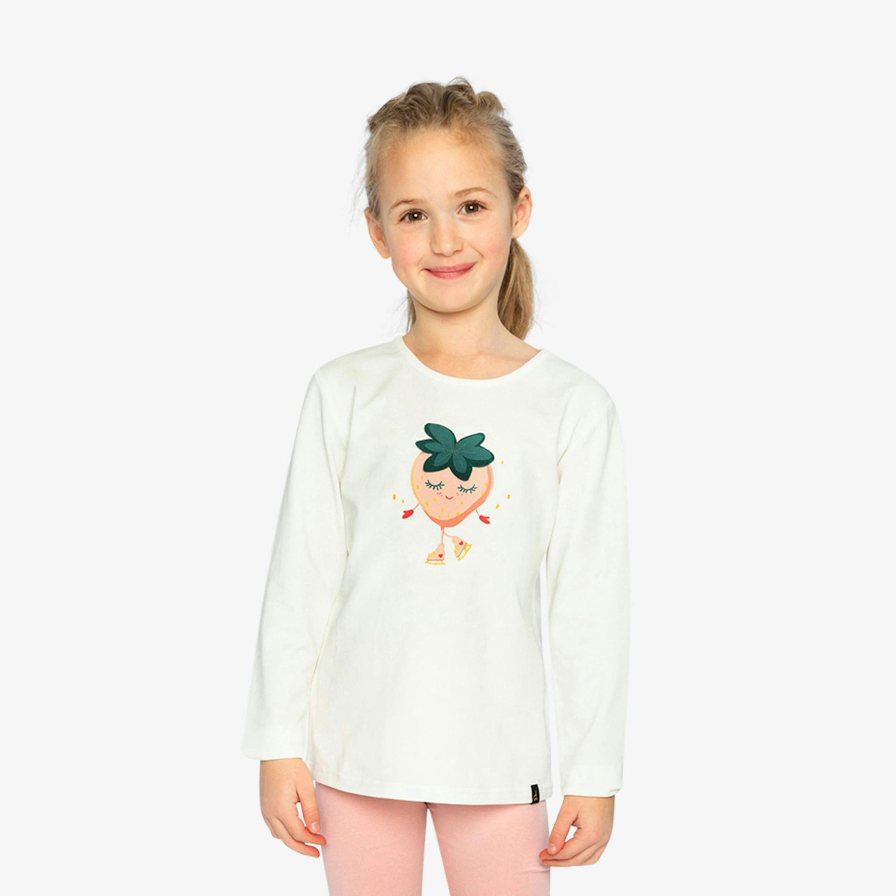 Long Sleeve Organic Cotton Strawberry T-Shirt Off White , view 2 of 6