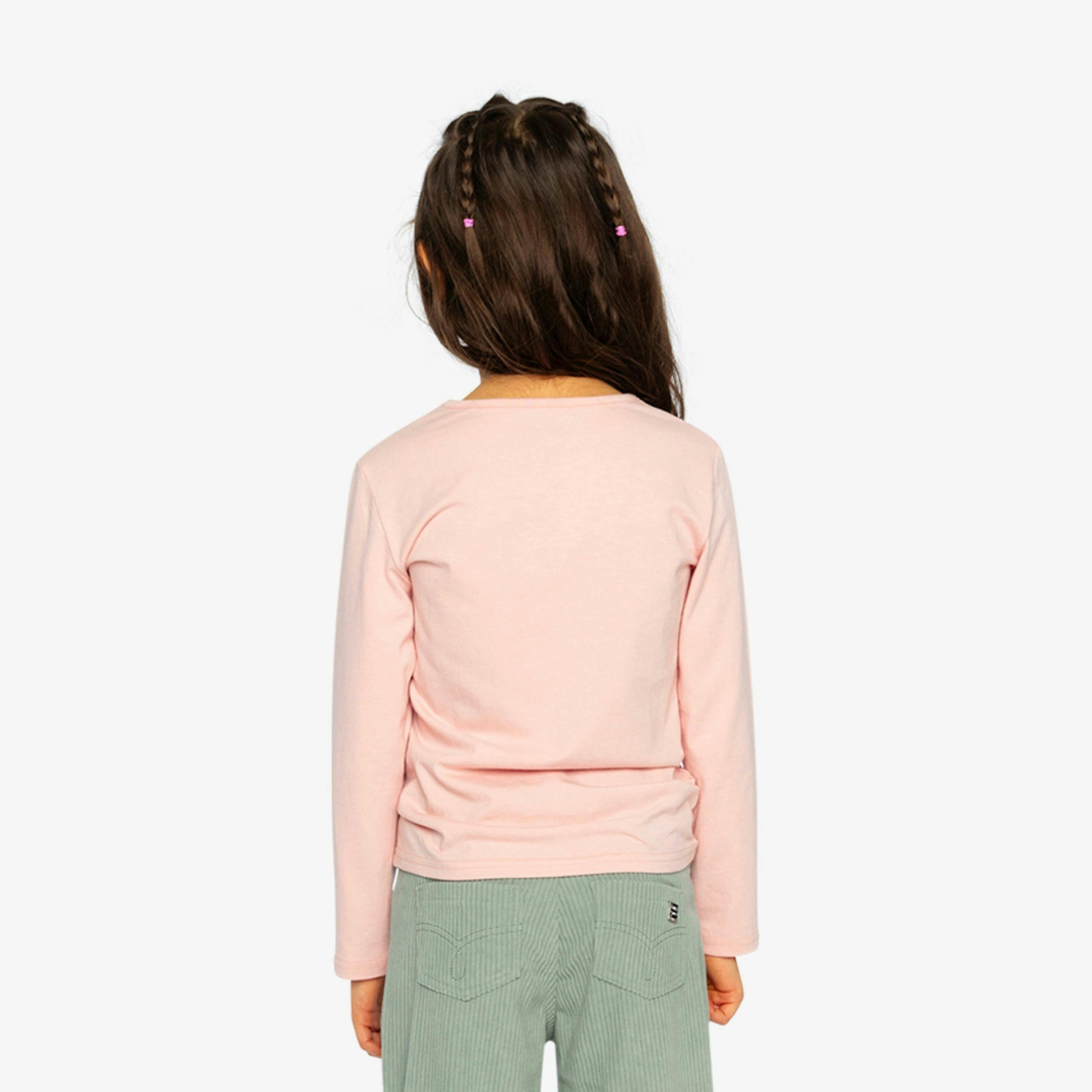 Long Sleeve Organic Cotton T-Shirt Pale Dusty Pink , view 4 of 6