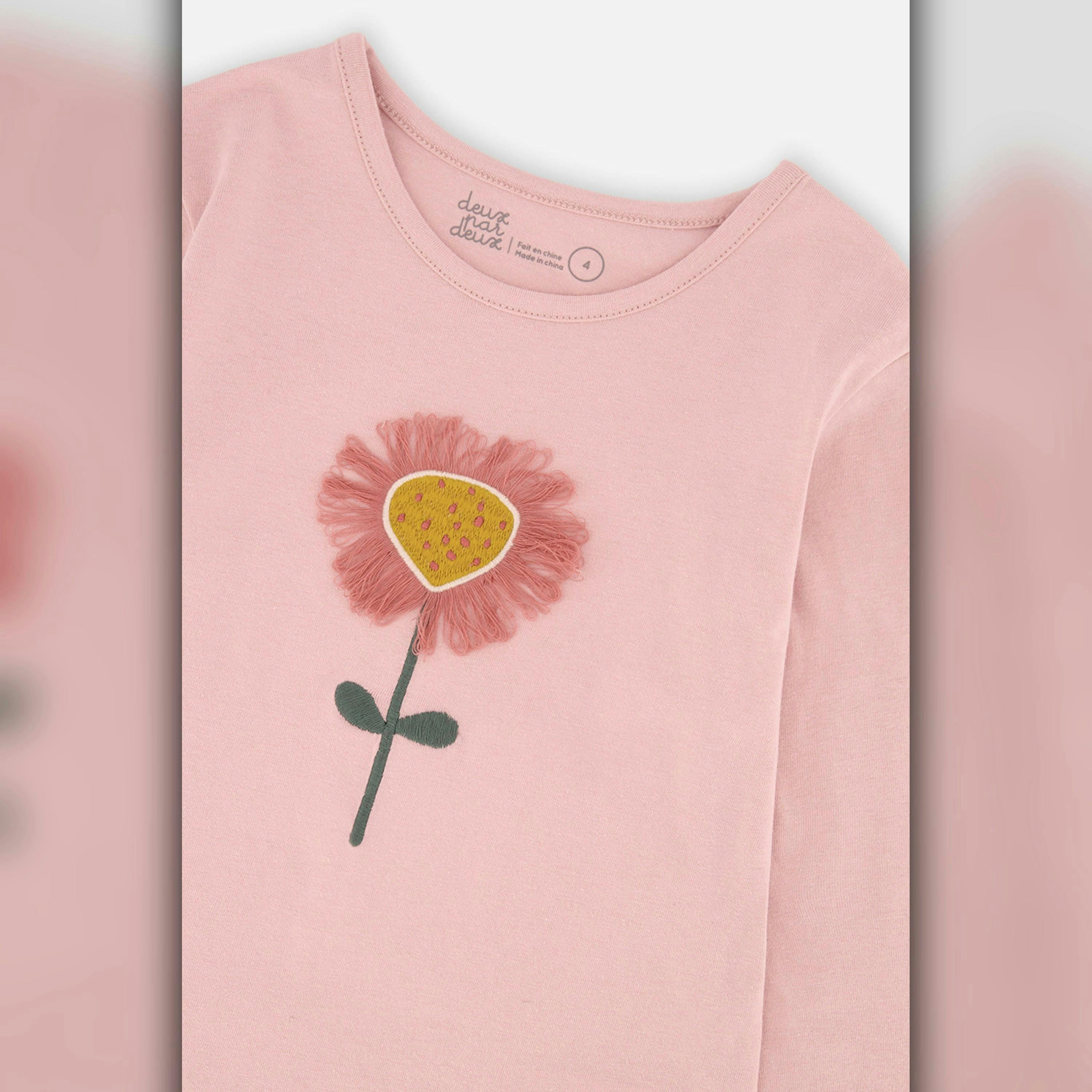 Long Sleeve Organic Cotton T-Shirt Pale Dusty Pink , view 6 of 6