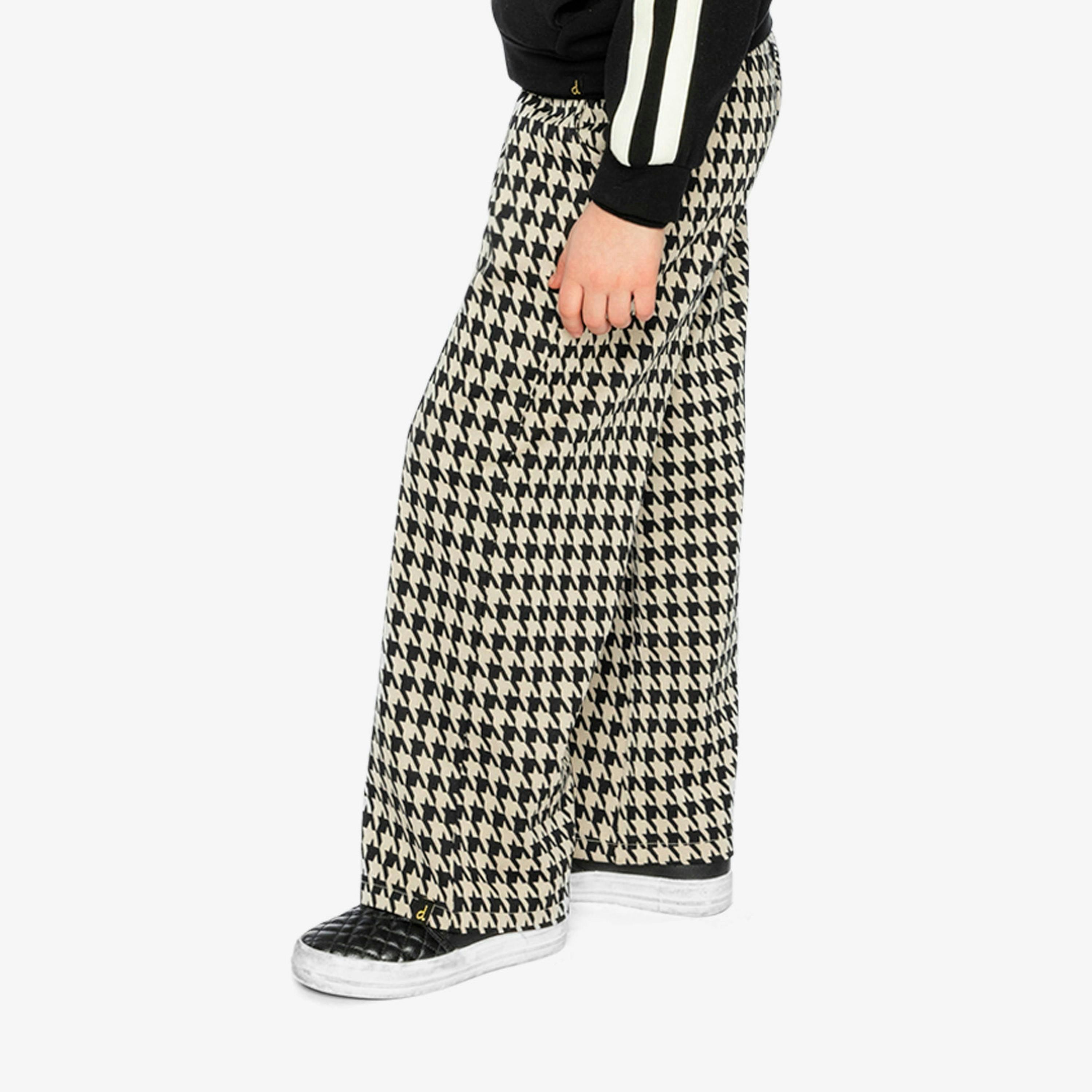 Flare Pants Black And Beige Houndstooth , view 4 of 6