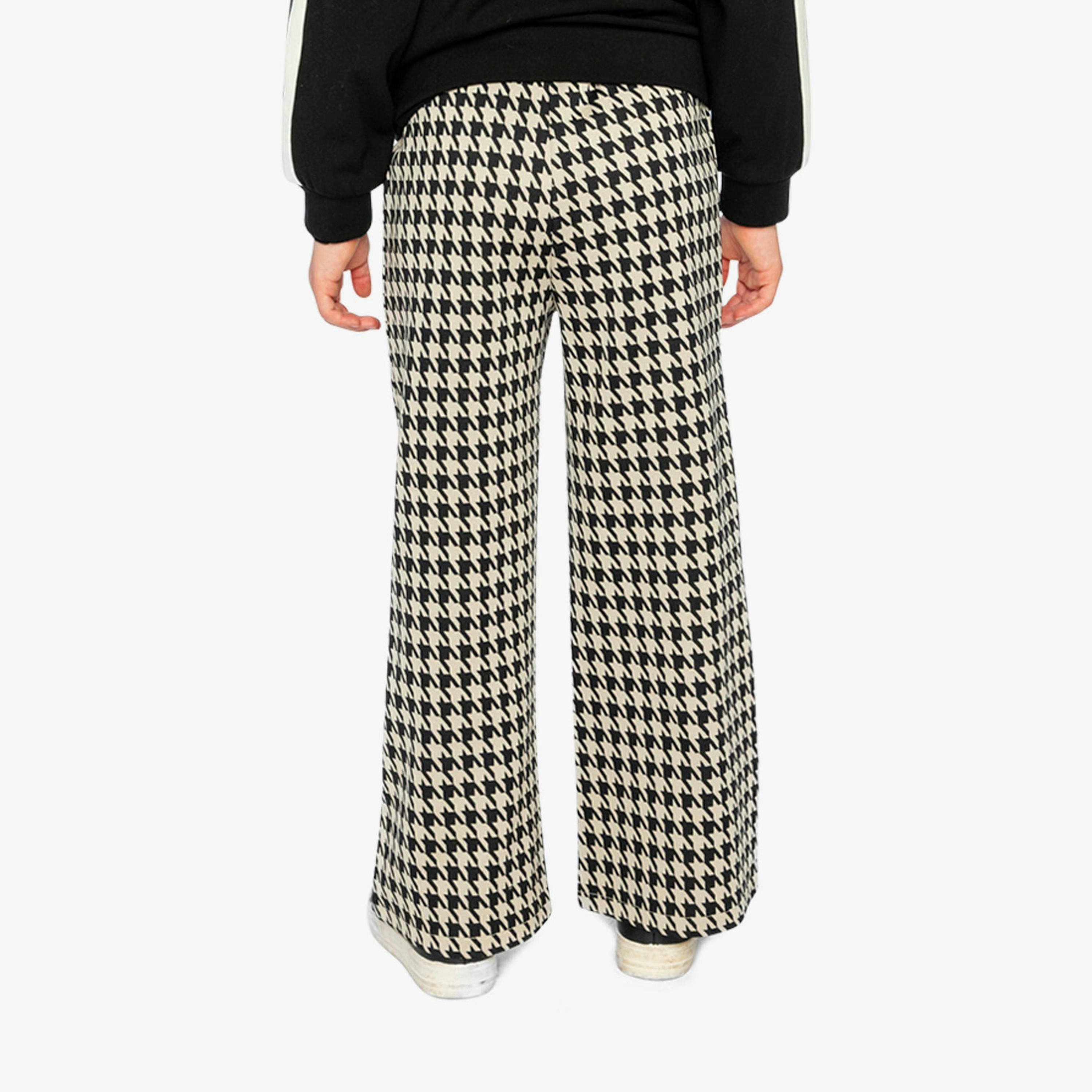 Flare Pants Black And Beige Houndstooth , view 5 of 6