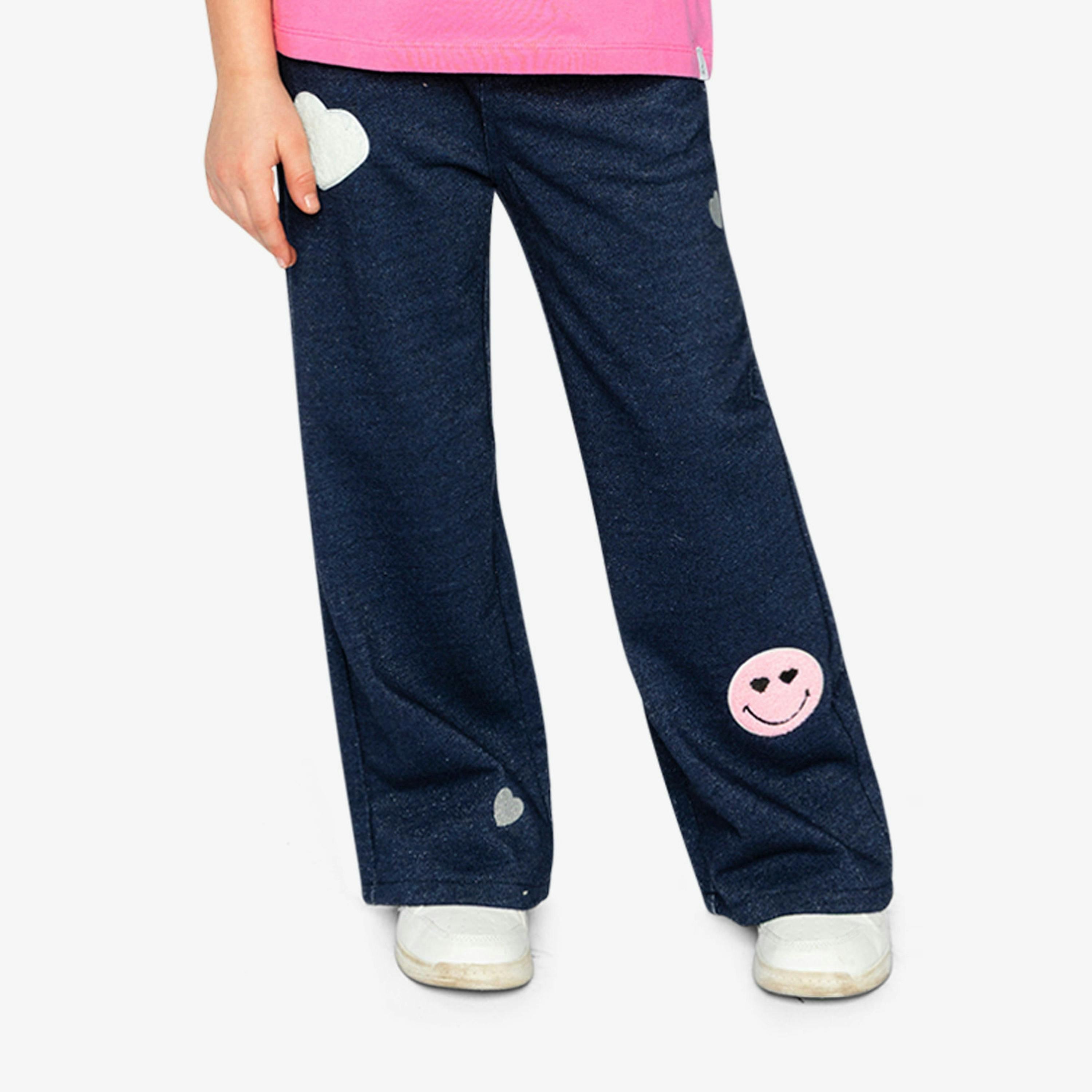 French Terry Pant Navy Blue Denim , view 3 of 6