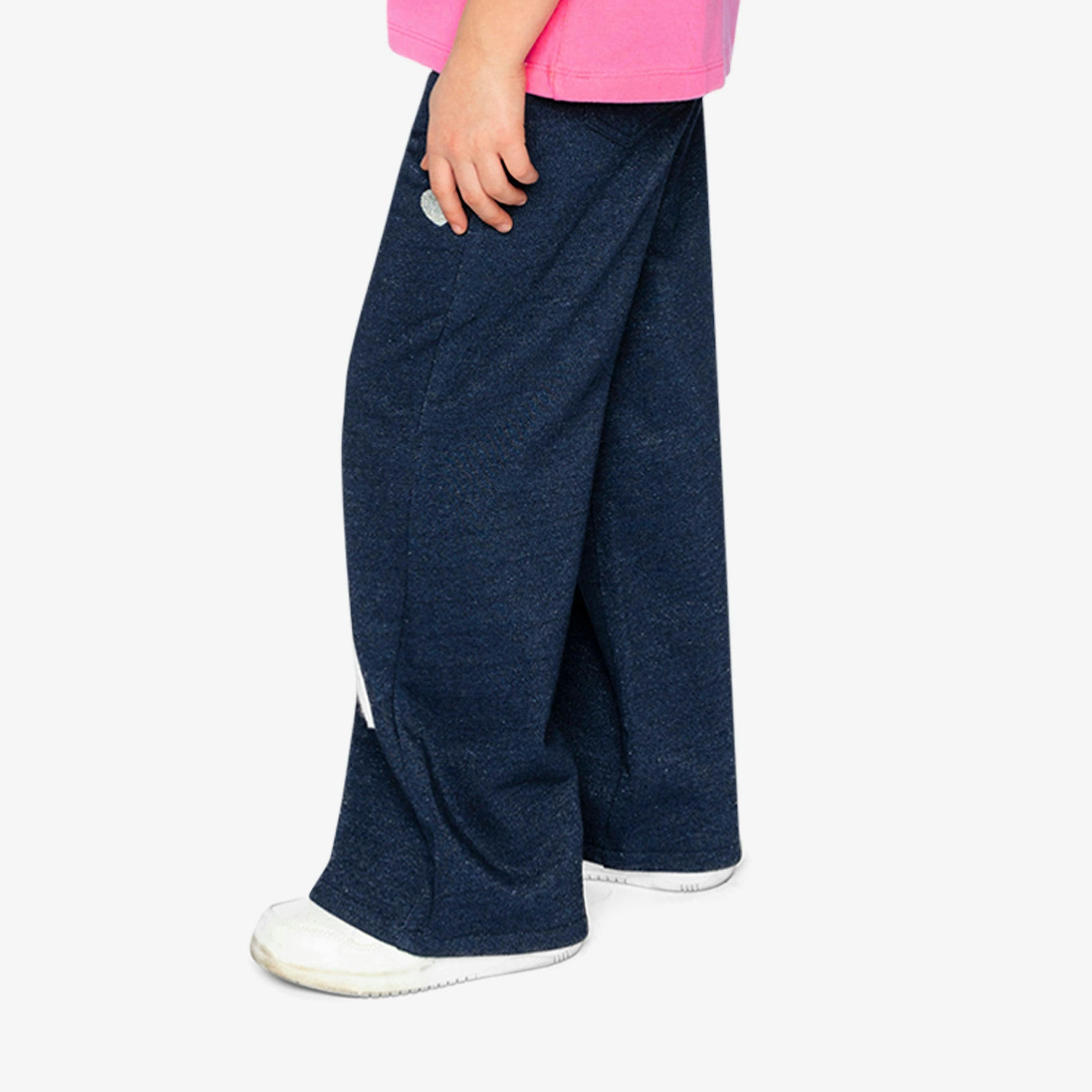 French Terry Pant Navy Blue Denim , view 4 of 6