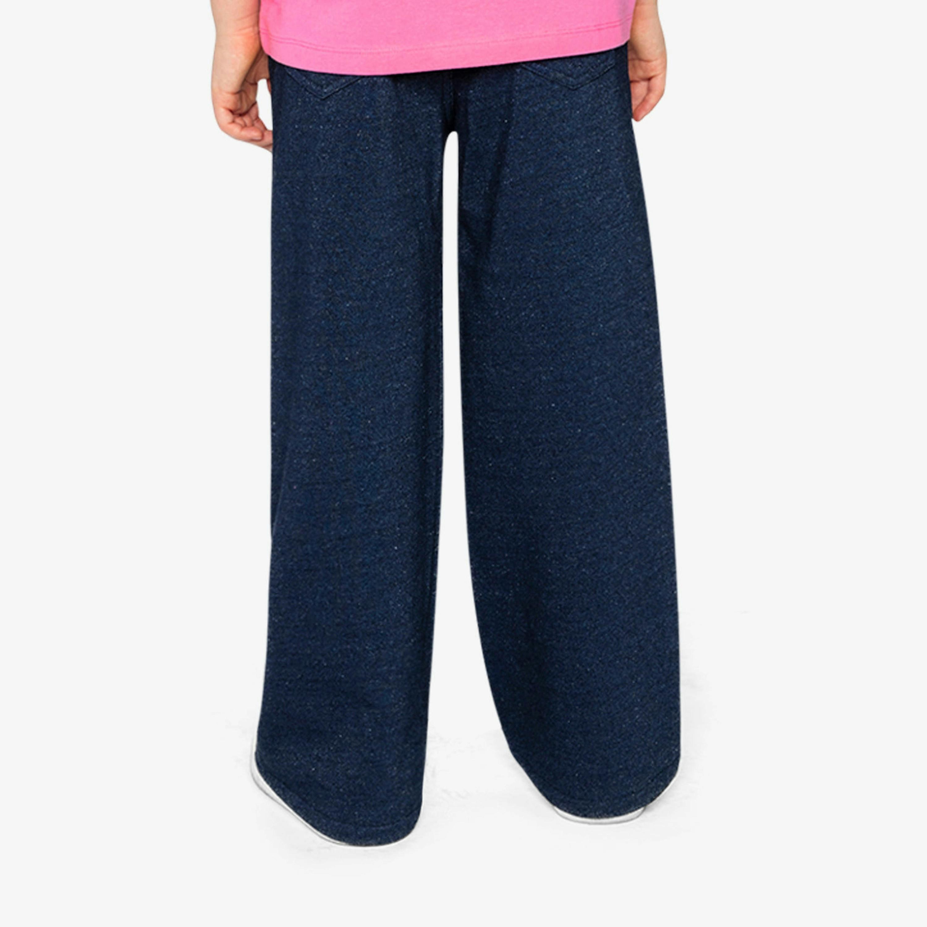 French Terry Pant Navy Blue Denim , view 5 of 6