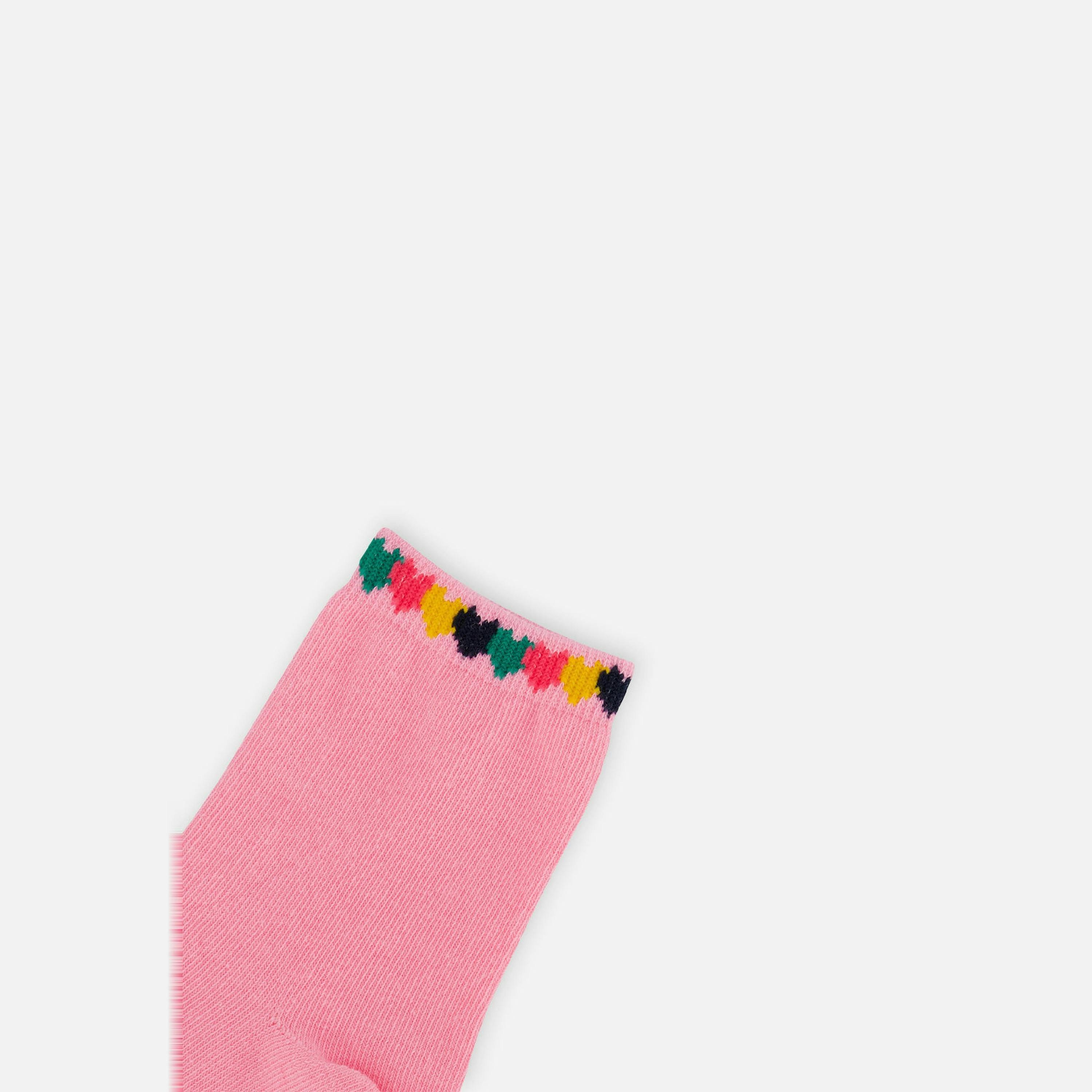 Socks (3 Pairs) Dark Blue, Pink And Beige , view 3 of 4