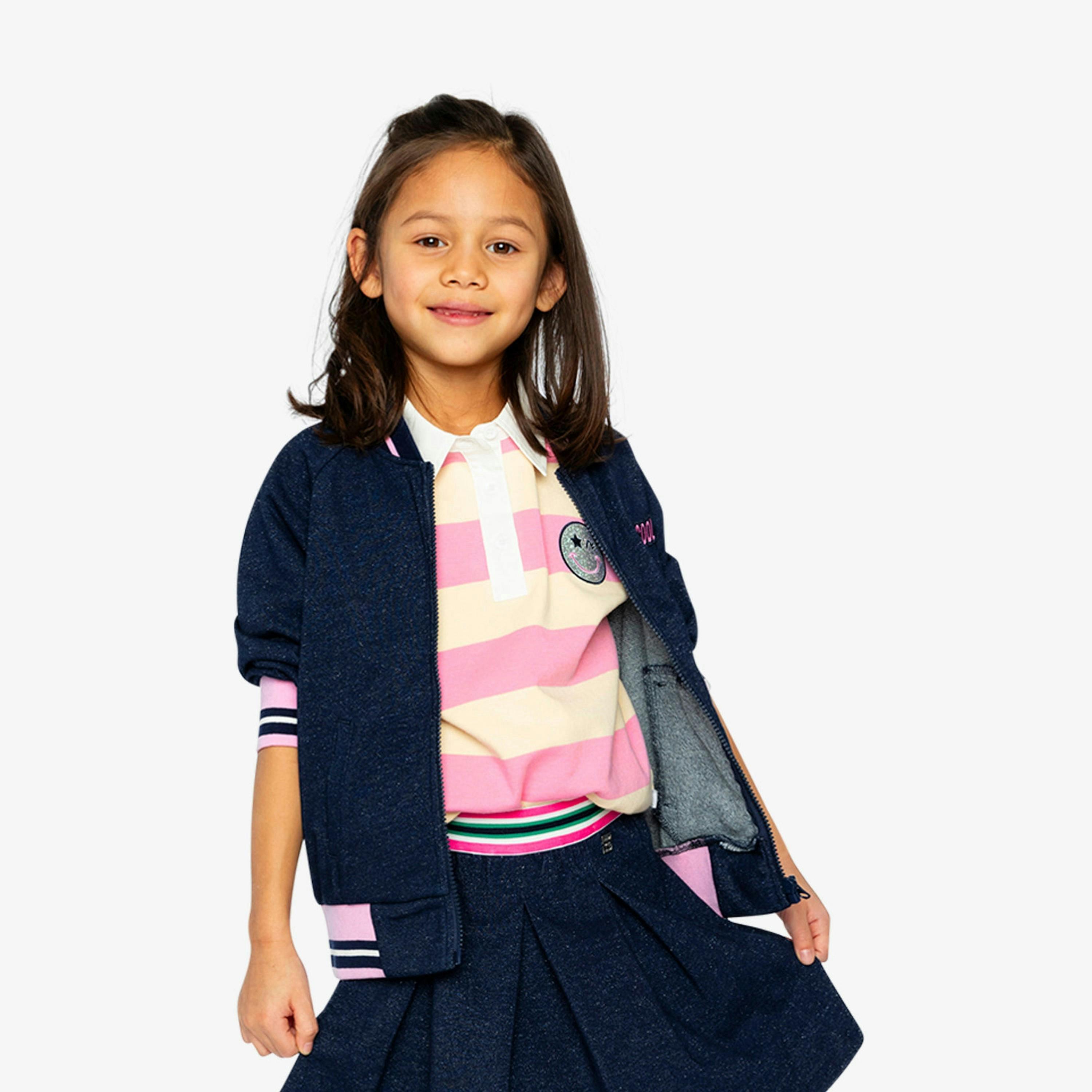 French Terry Jacket Navy Blue Denim , view 4 of 6
