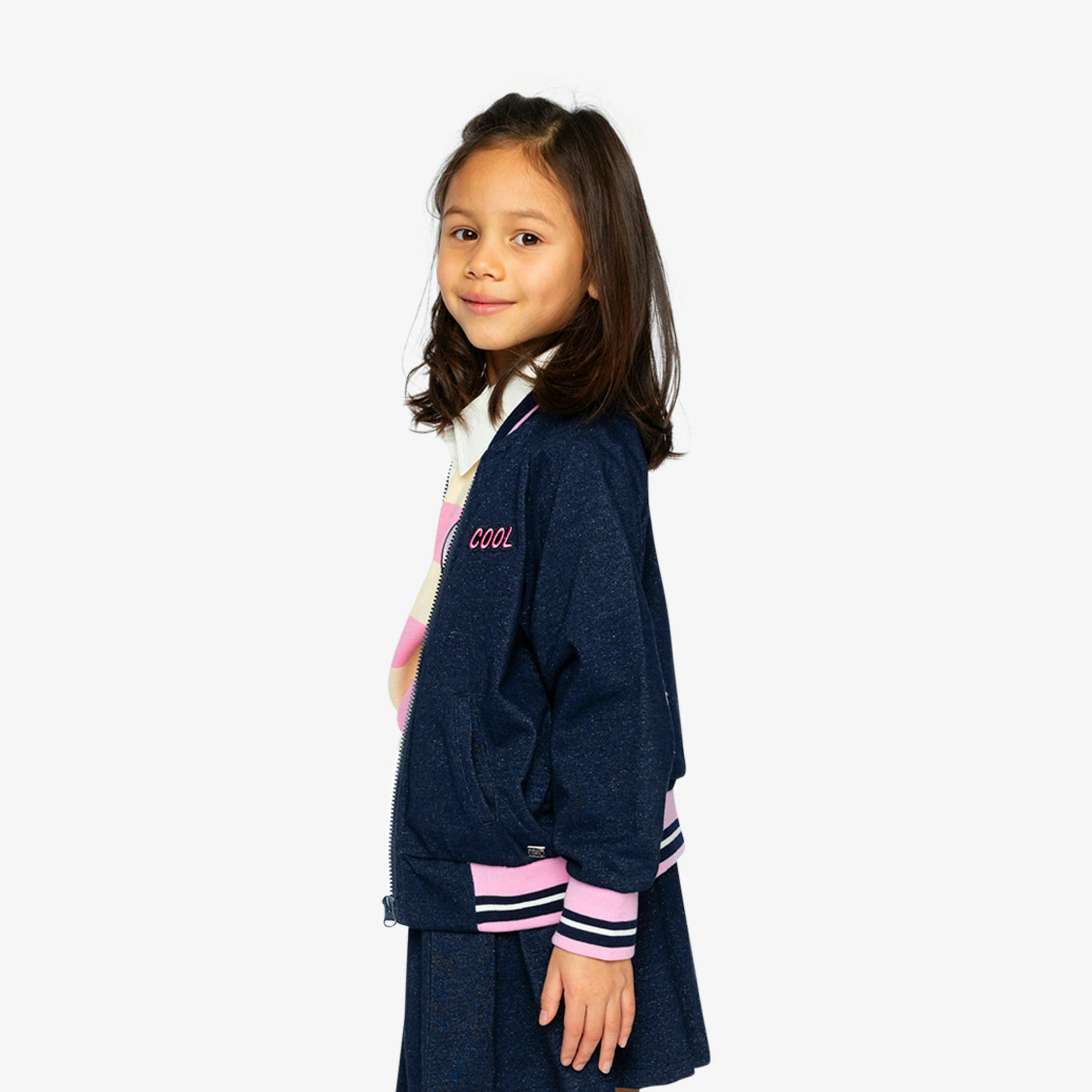 French Terry Jacket Navy Blue Denim , view 5 of 6
