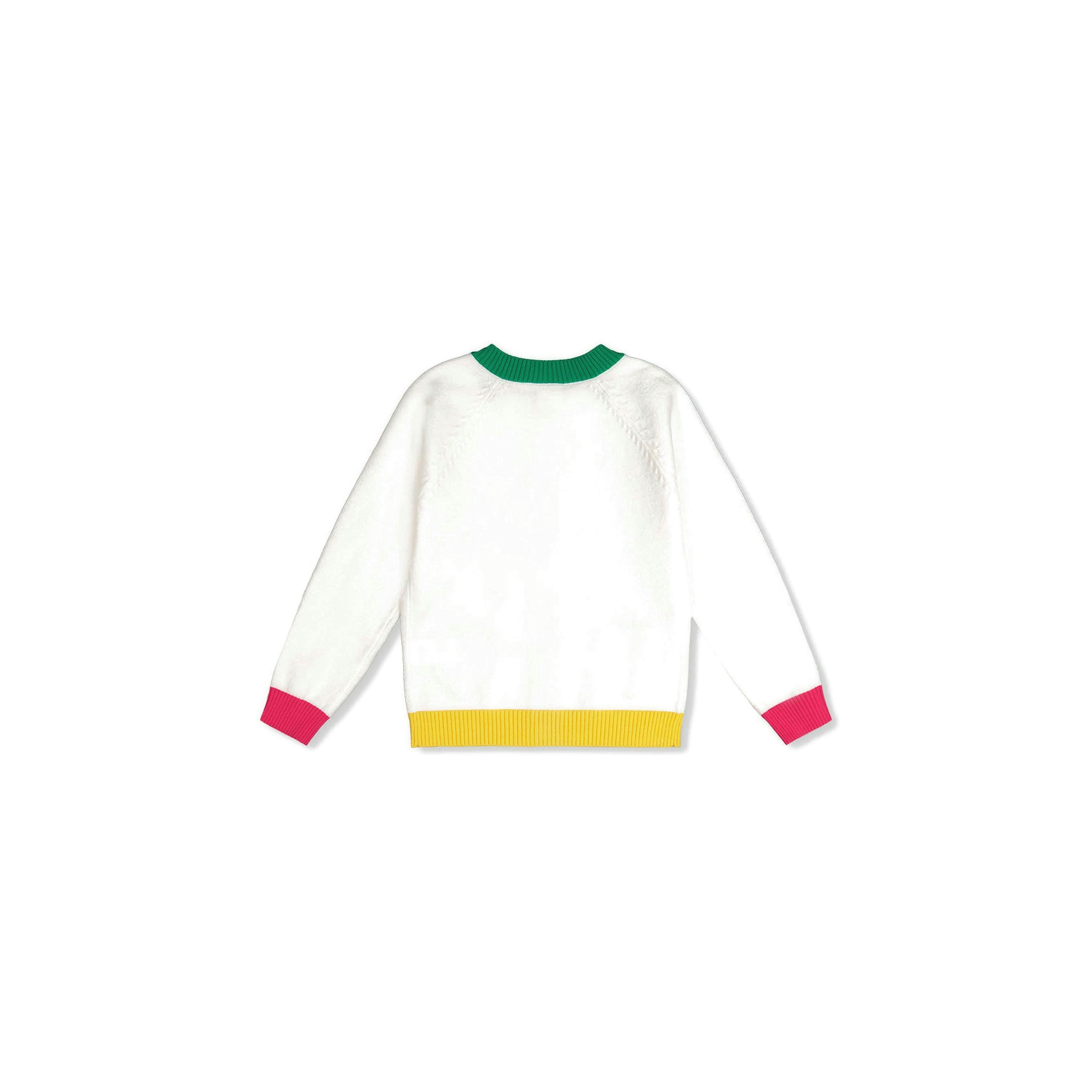 Knitted Cardigan Off-White, Green And Pink , view 6 of 6
