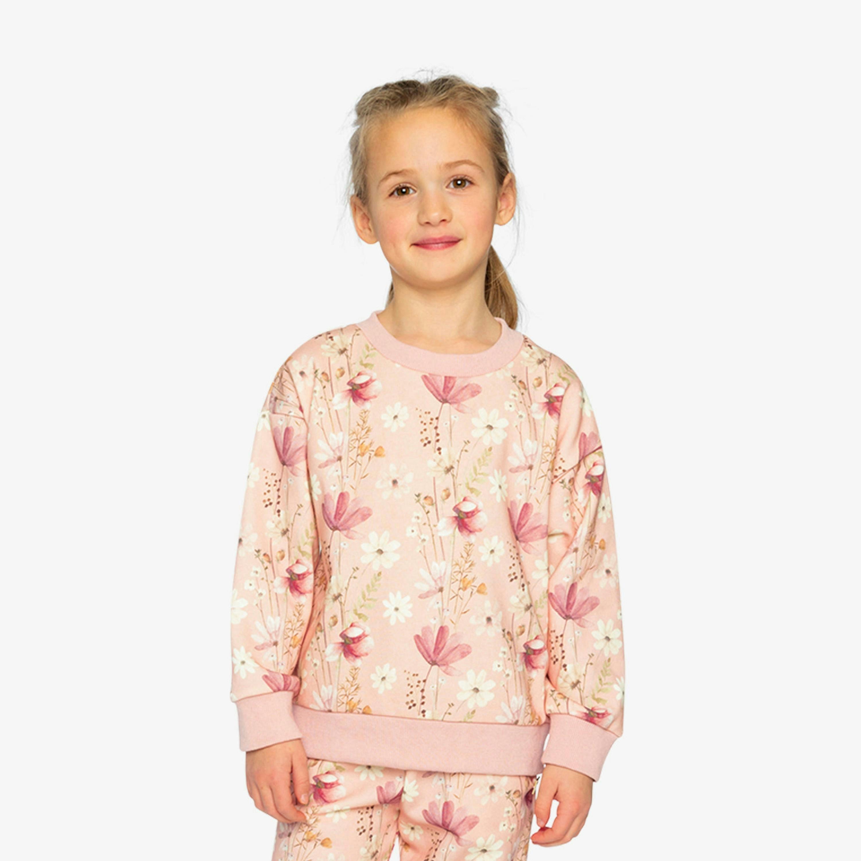 Sweatshirt Pink Printed Flowers , view 2 of 6
