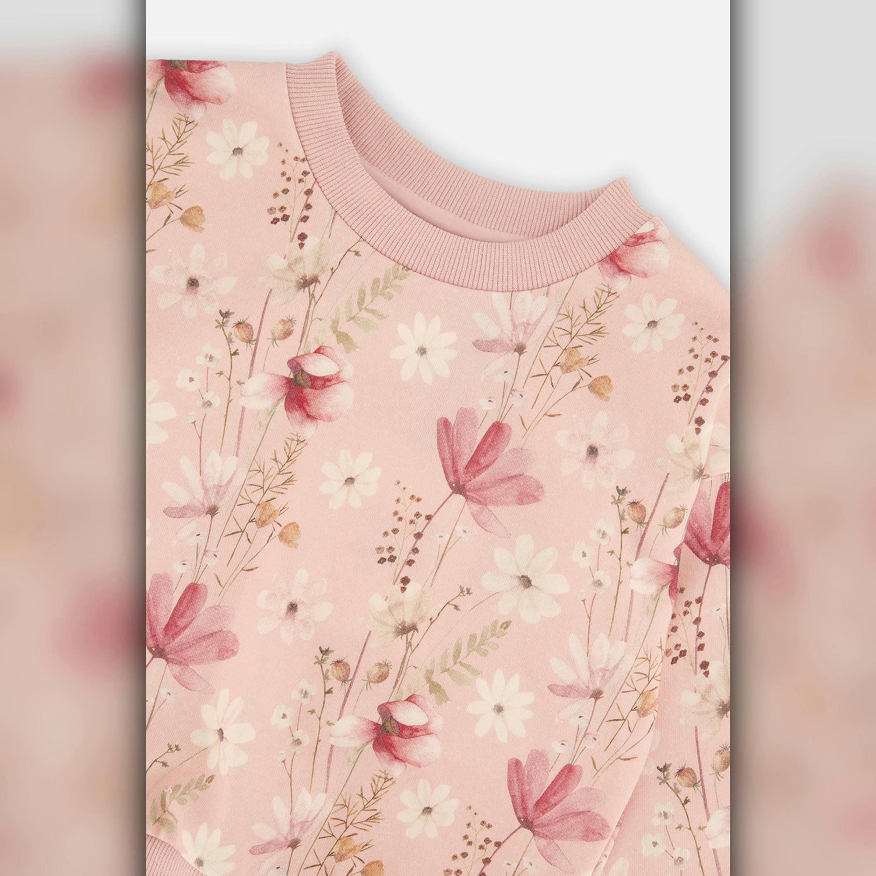 Sweatshirt Pink Printed Flowers , view 6 of 6
