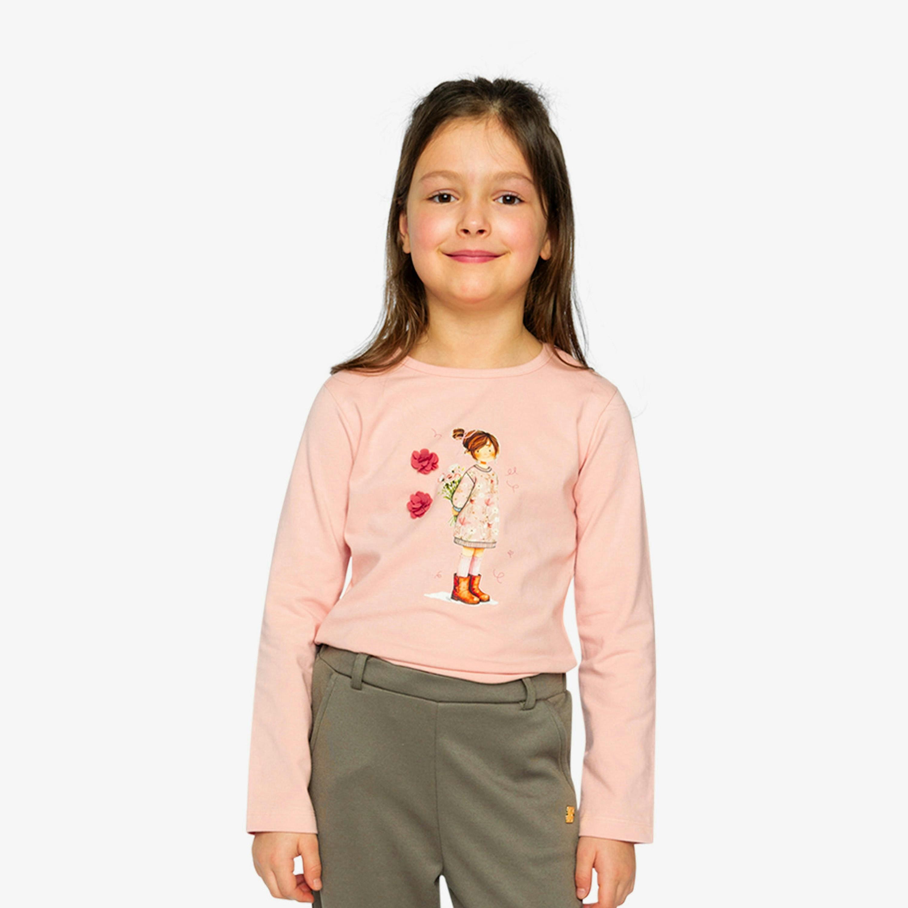 Organic Cotton Jersey T-Shirt Pale Dusty Pink , view 3 of 6