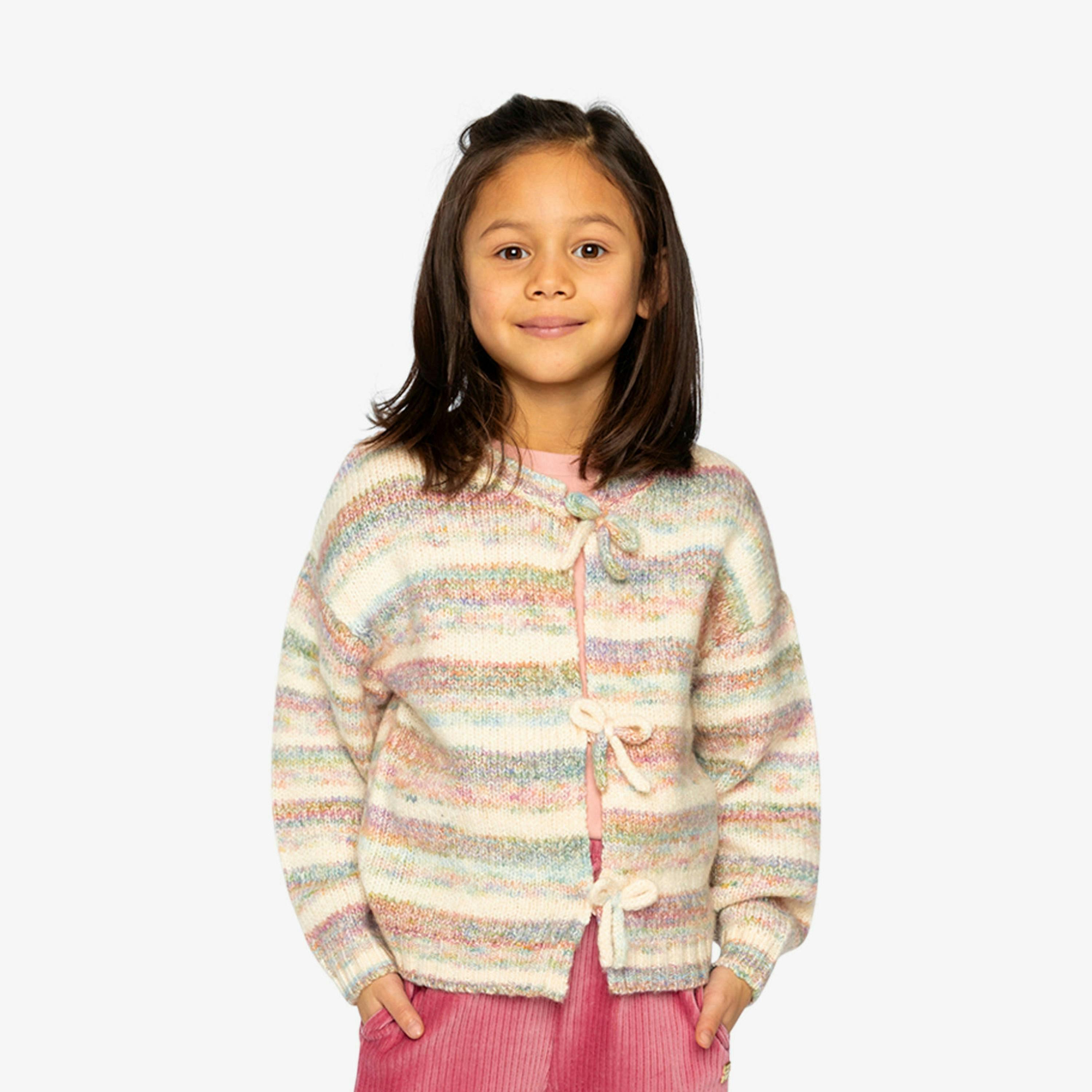 Knitted Cardigan Mauve And Blue Knitwear , view 3 of 6