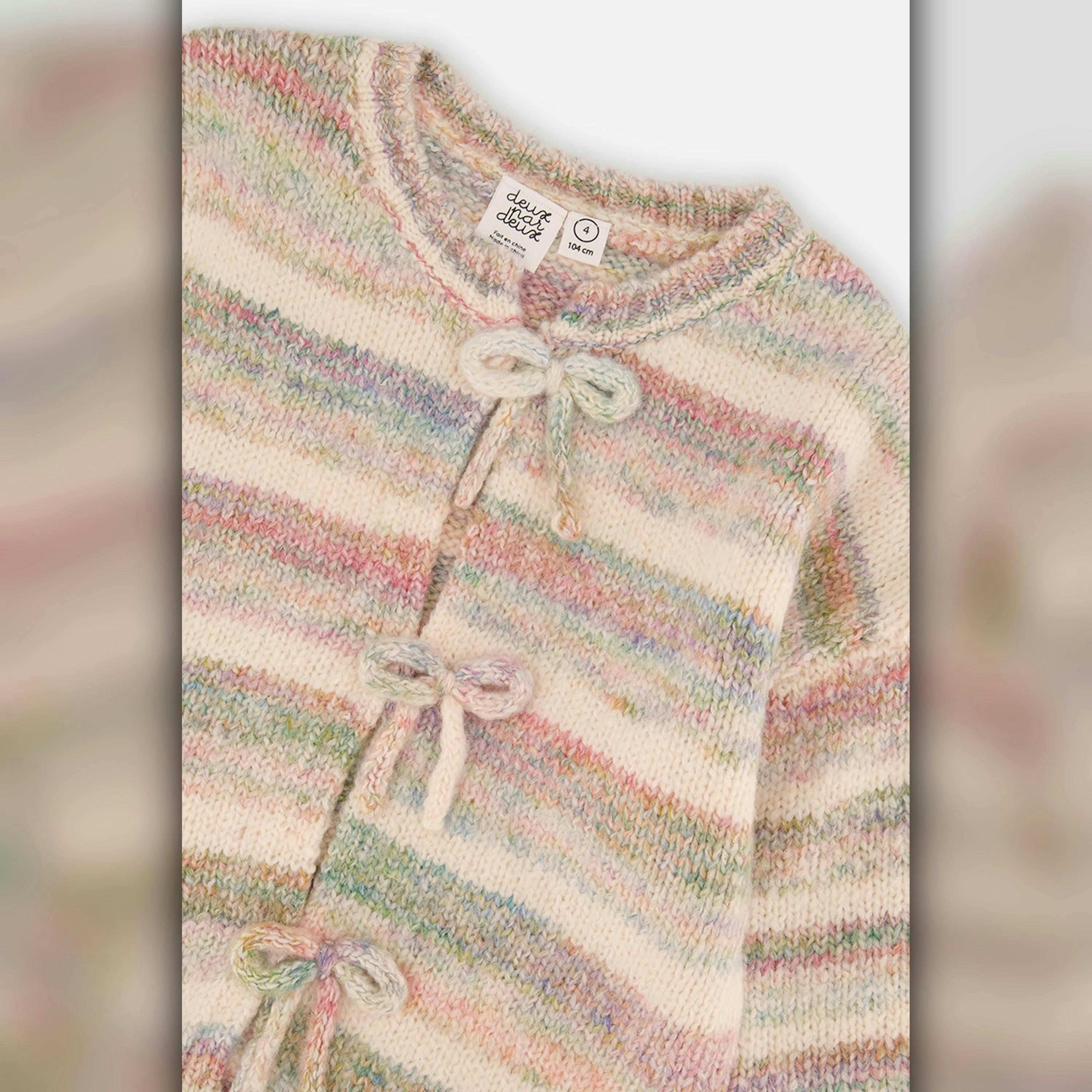 Knitted Cardigan Mauve And Blue Knitwear , view 4 of 6