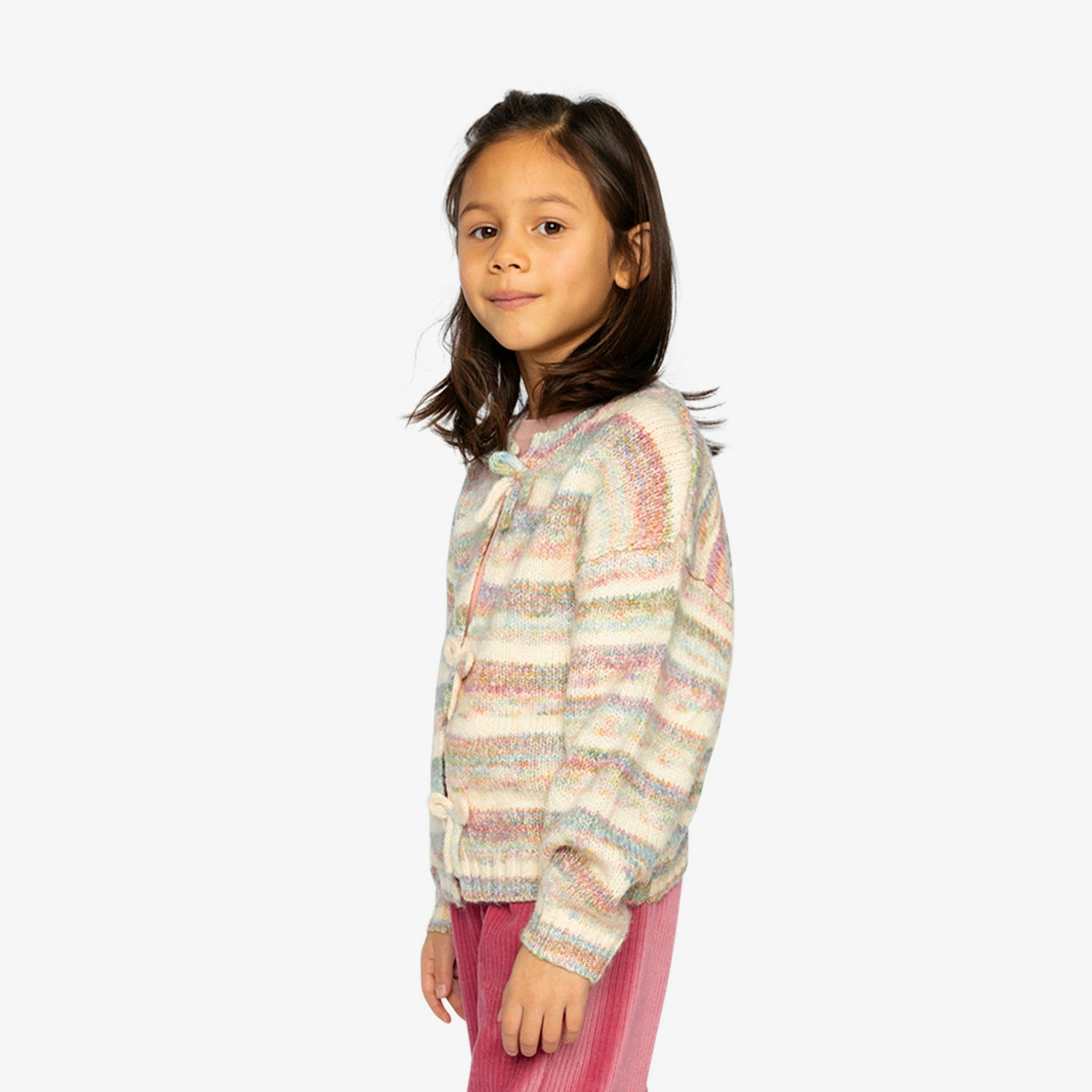 Knitted Cardigan Mauve And Blue Knitwear , view 6 of 6