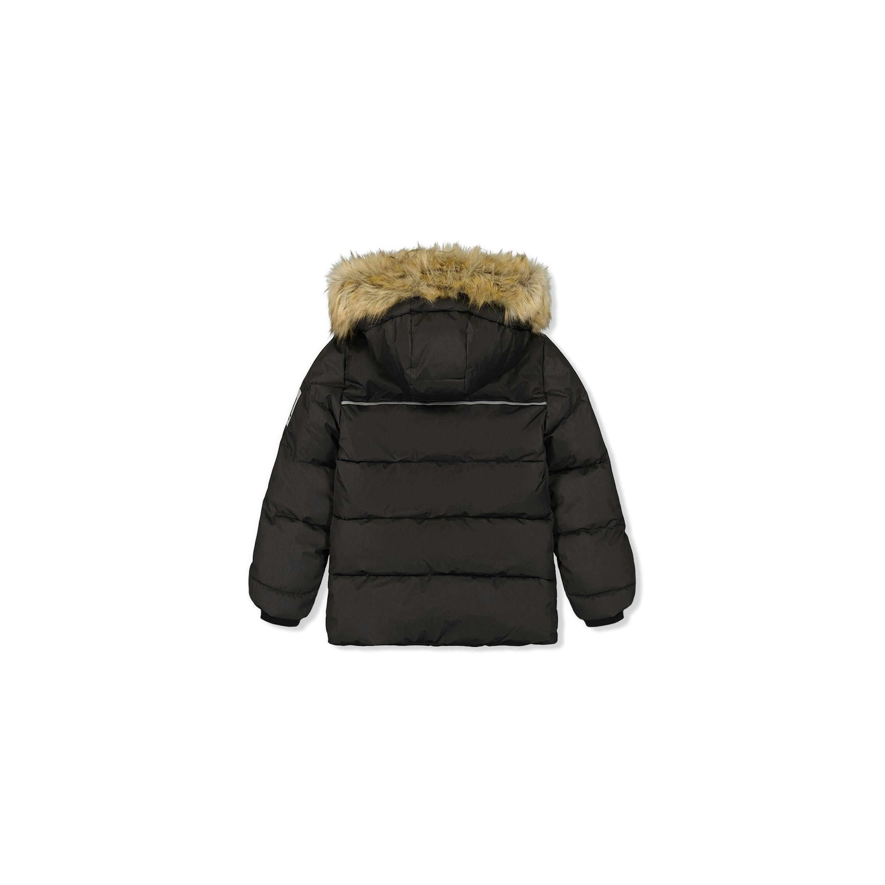 Winter Jacket With Faux-Fur Hood Black , view 3 of 6
