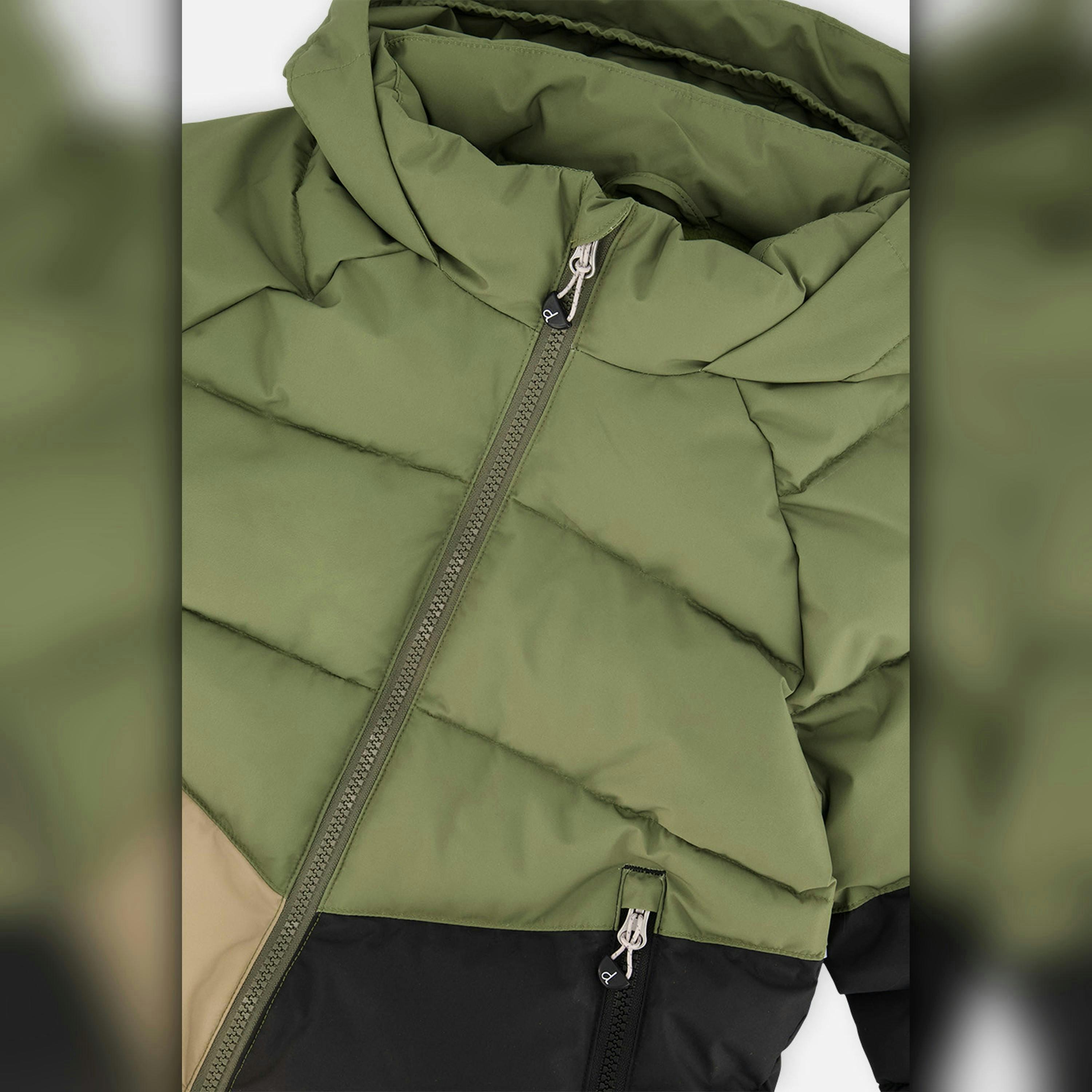 Color-Block Winter Jacket Olive Green , view 5 of 6
