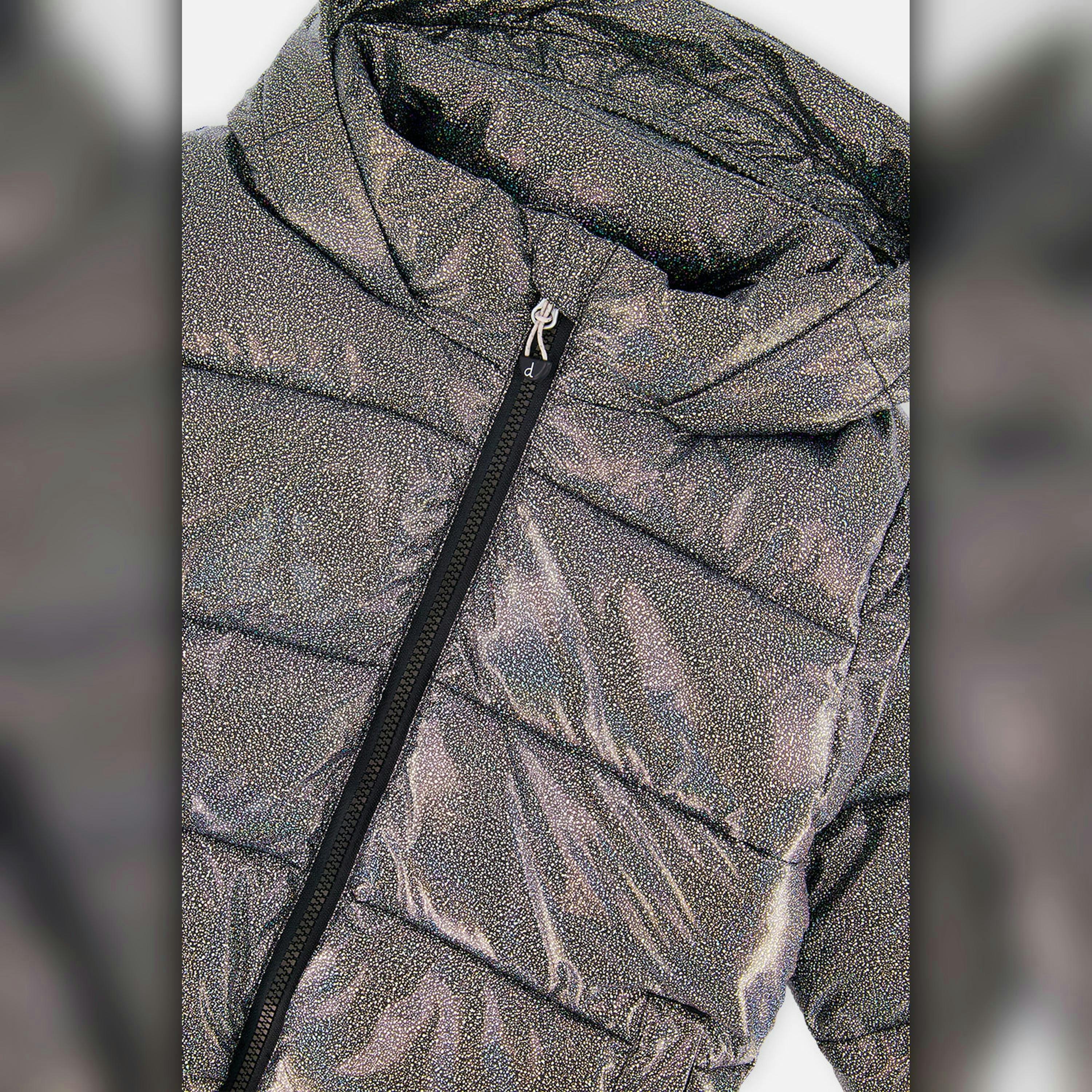 Winter Puffy Jacket Black Glitter , view 4 of 5