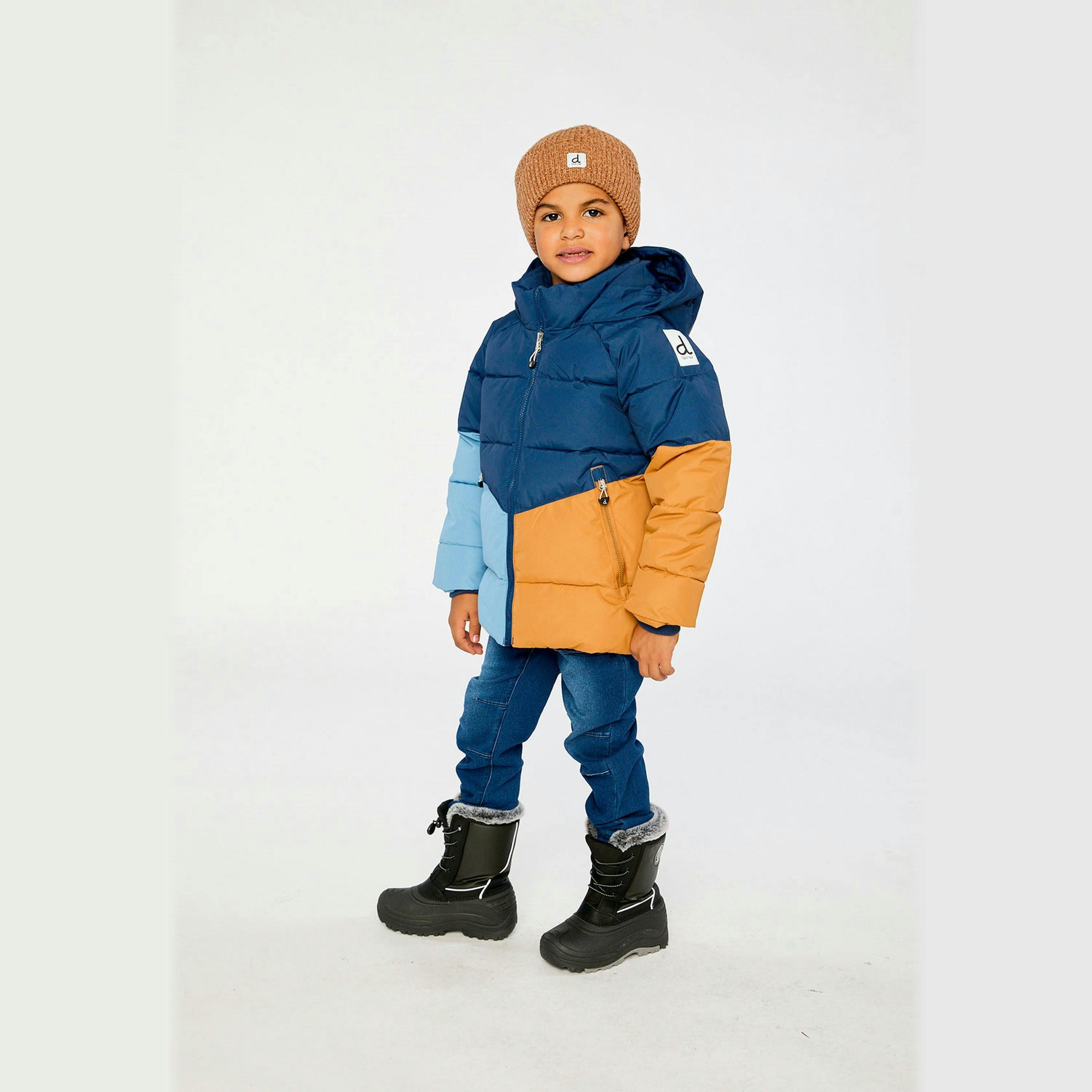 Color-Block Winter Jacket Dark Blue , view 3 of 5
