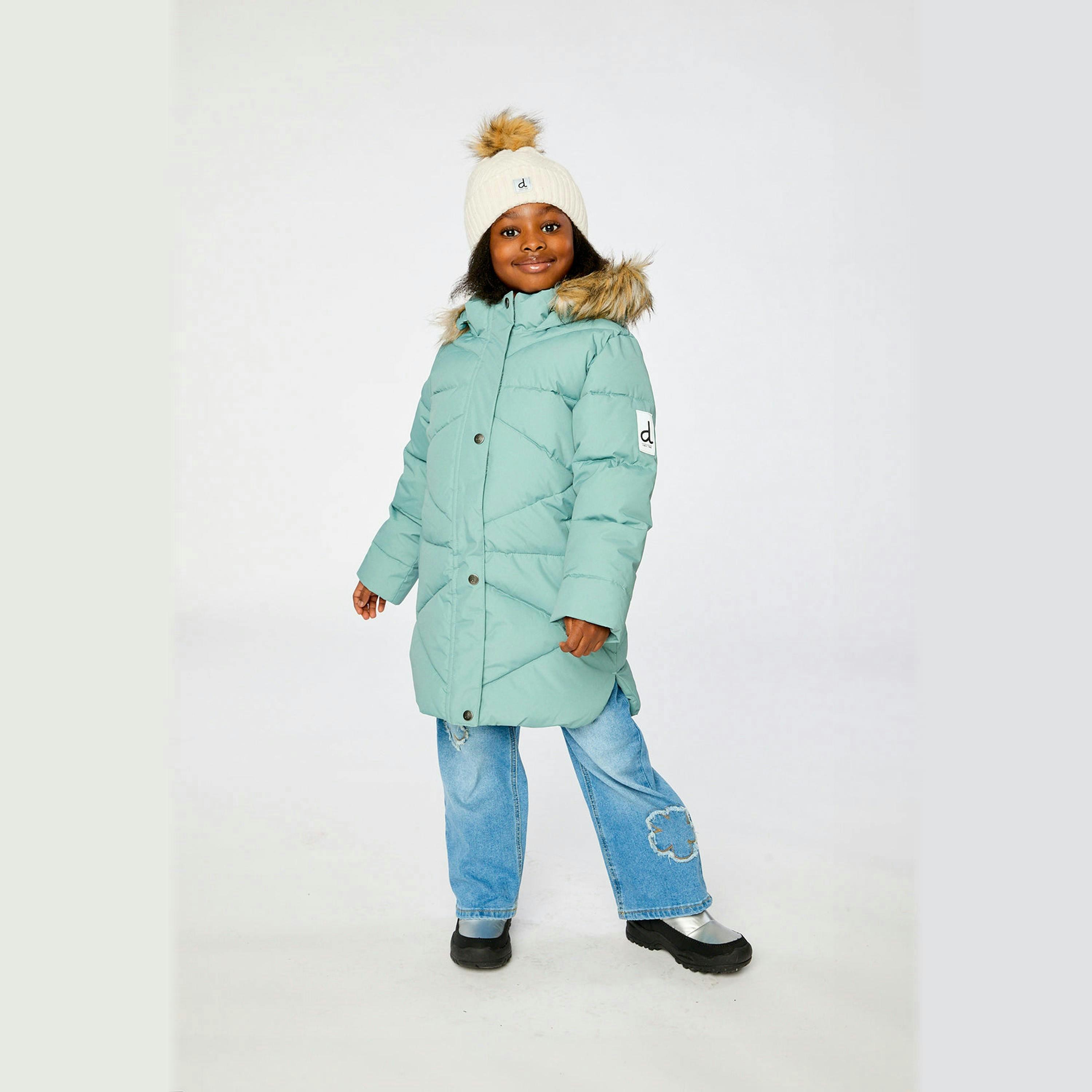 Long Winter Puffer Coat Sage Green , view 2 of 6