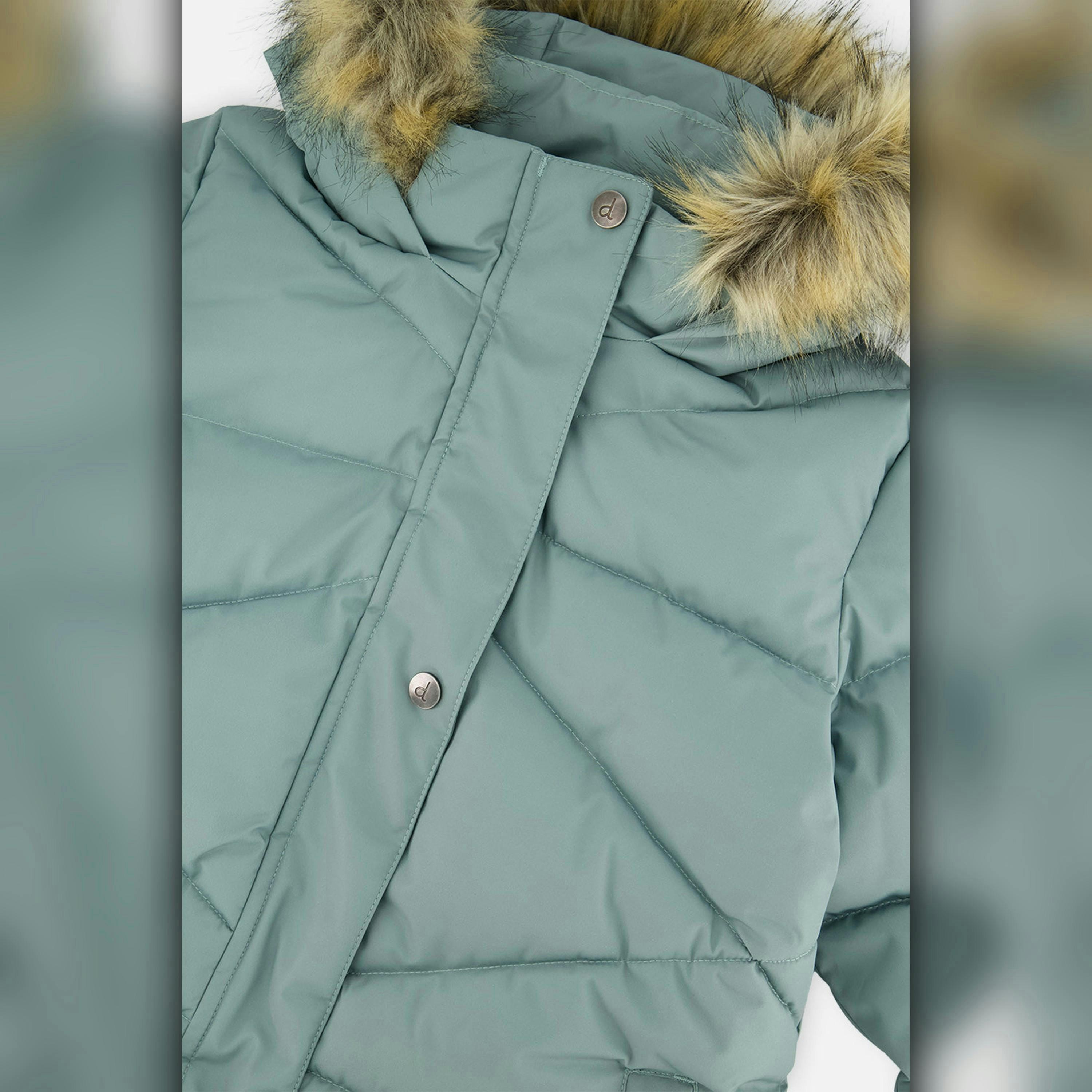 Long Winter Puffer Coat Sage Green , view 5 of 6