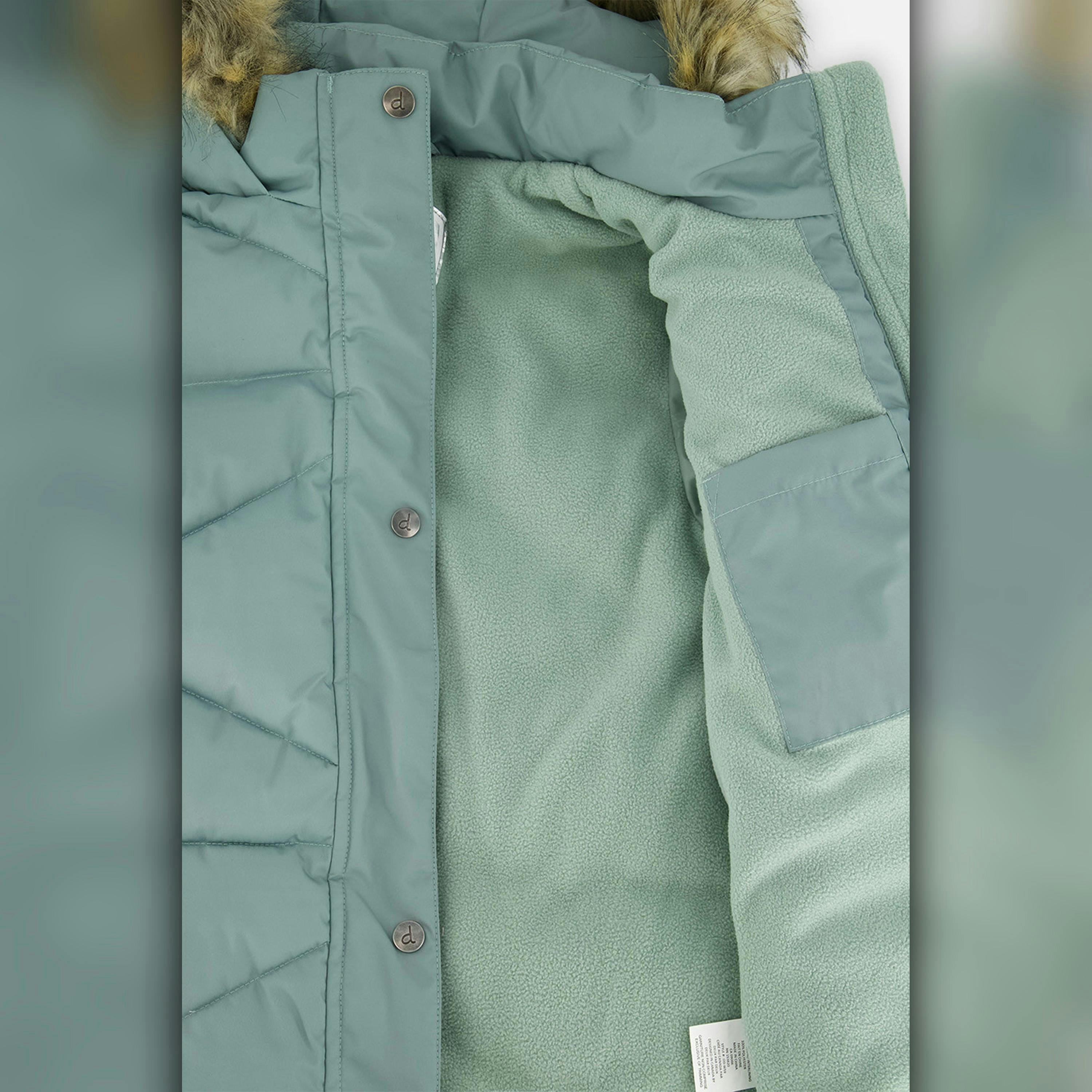 Long Winter Puffer Coat Sage Green , view 6 of 6