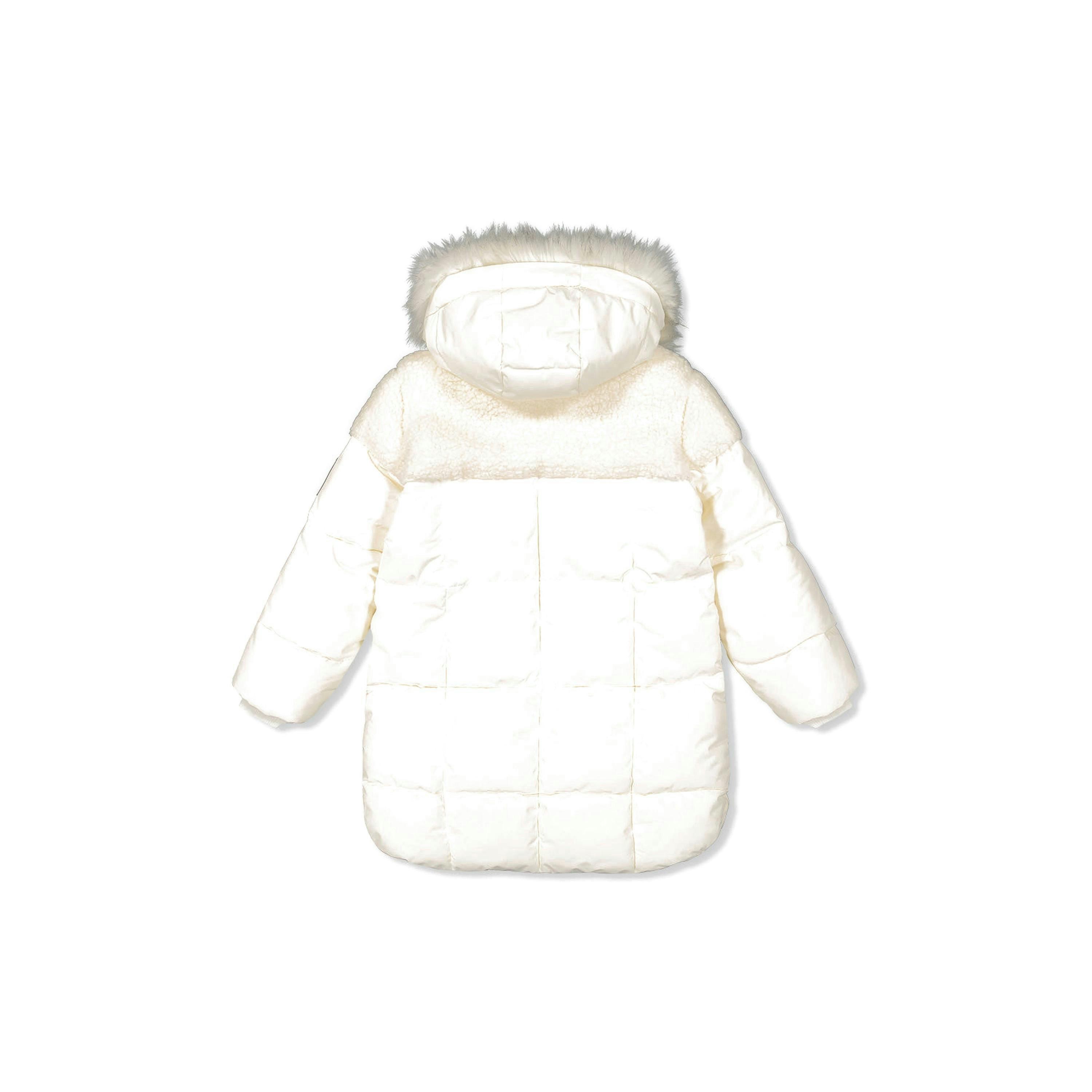Long Winter Puffer Coat Off-White , view 2 of 4