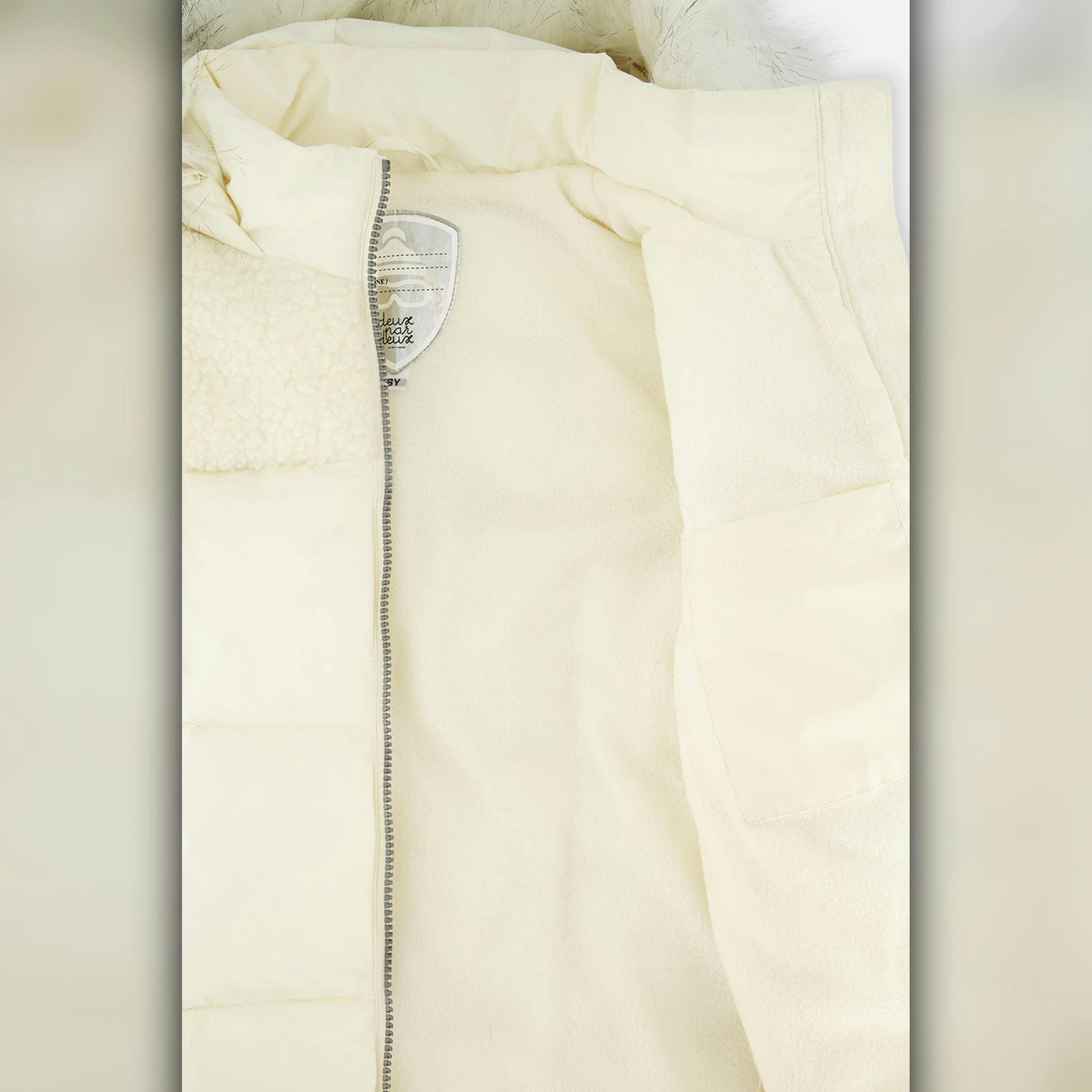 Long Winter Puffer Coat Off-White , view 4 of 4