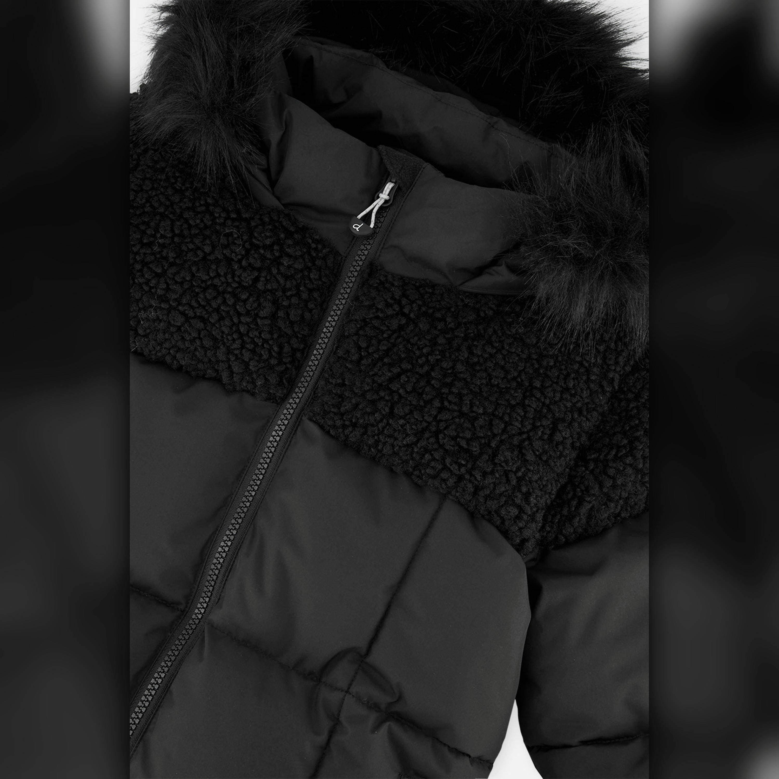 Long Winter Puffer Coat Black , view 2 of 3