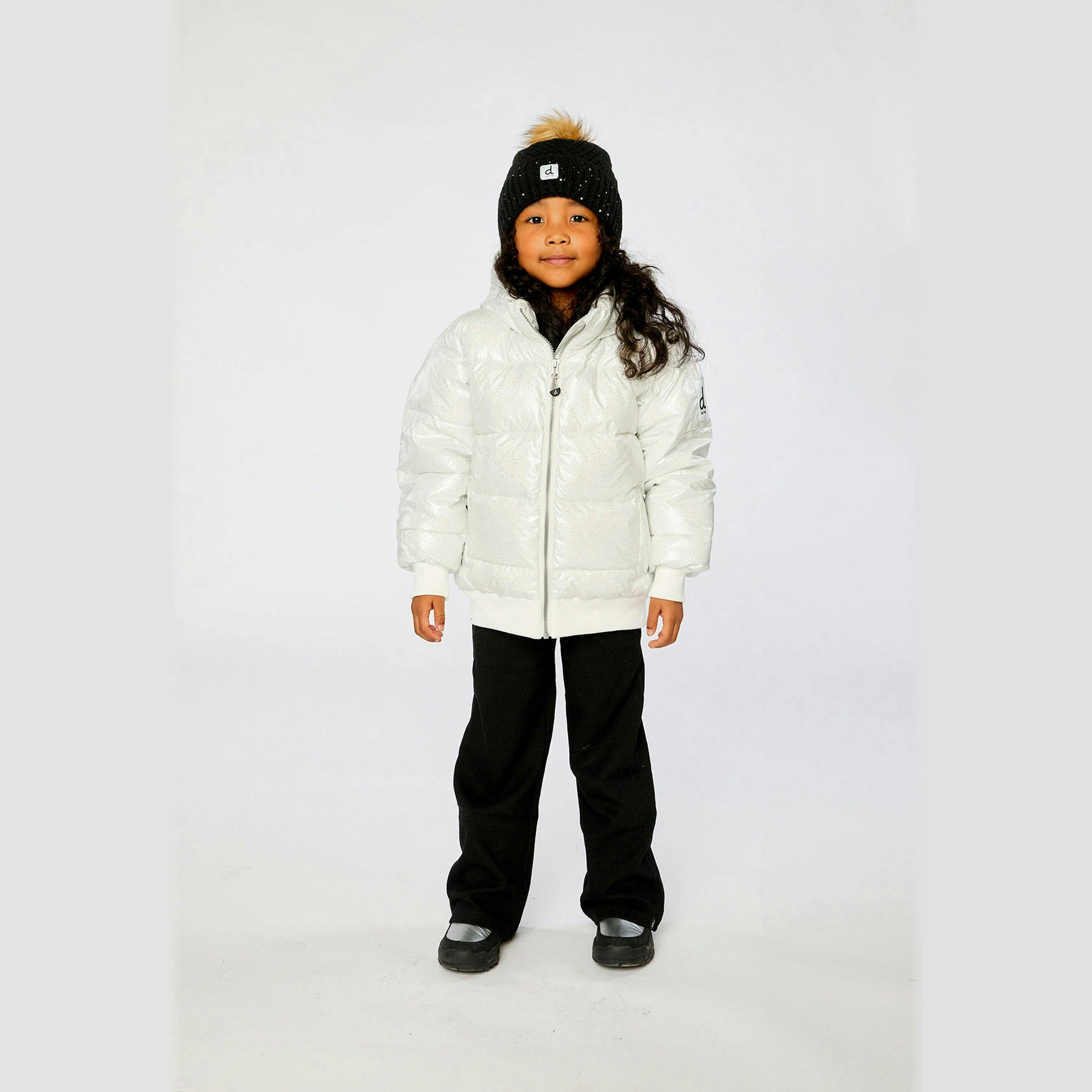 Winter Puffy Jacket White Glitter , view 2 of 5