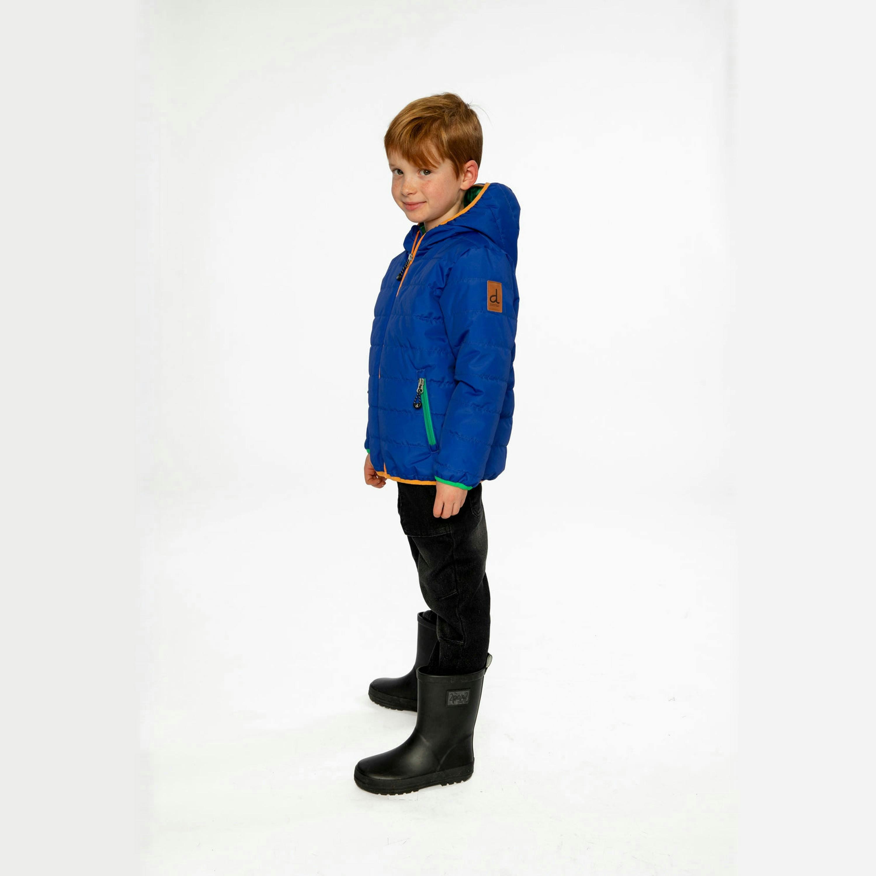 Quilted Mid-Season Jacket Royal Blue , view 3 of 5