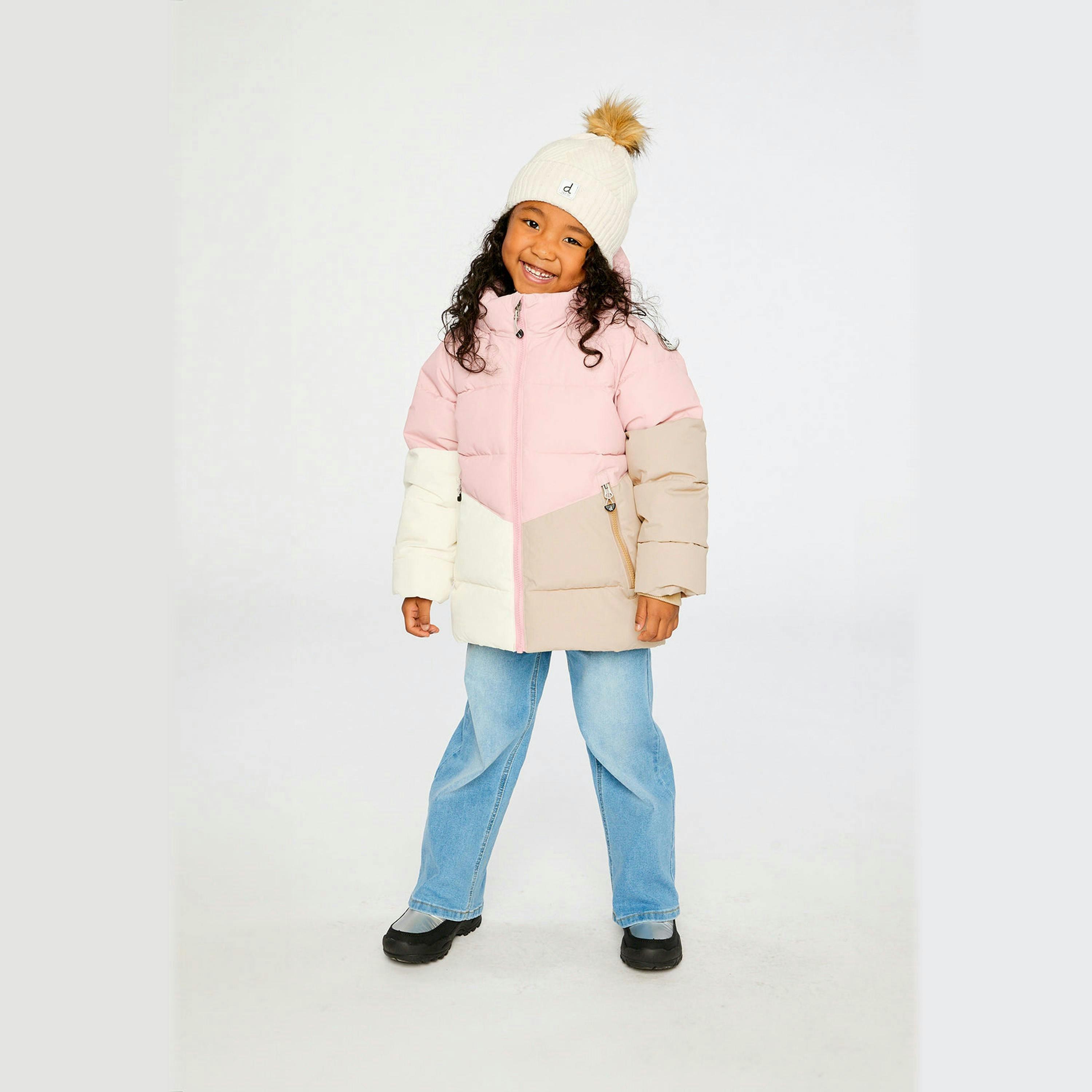 Color-Block Winter Jacket Pale Dusty Pink , view 2 of 6