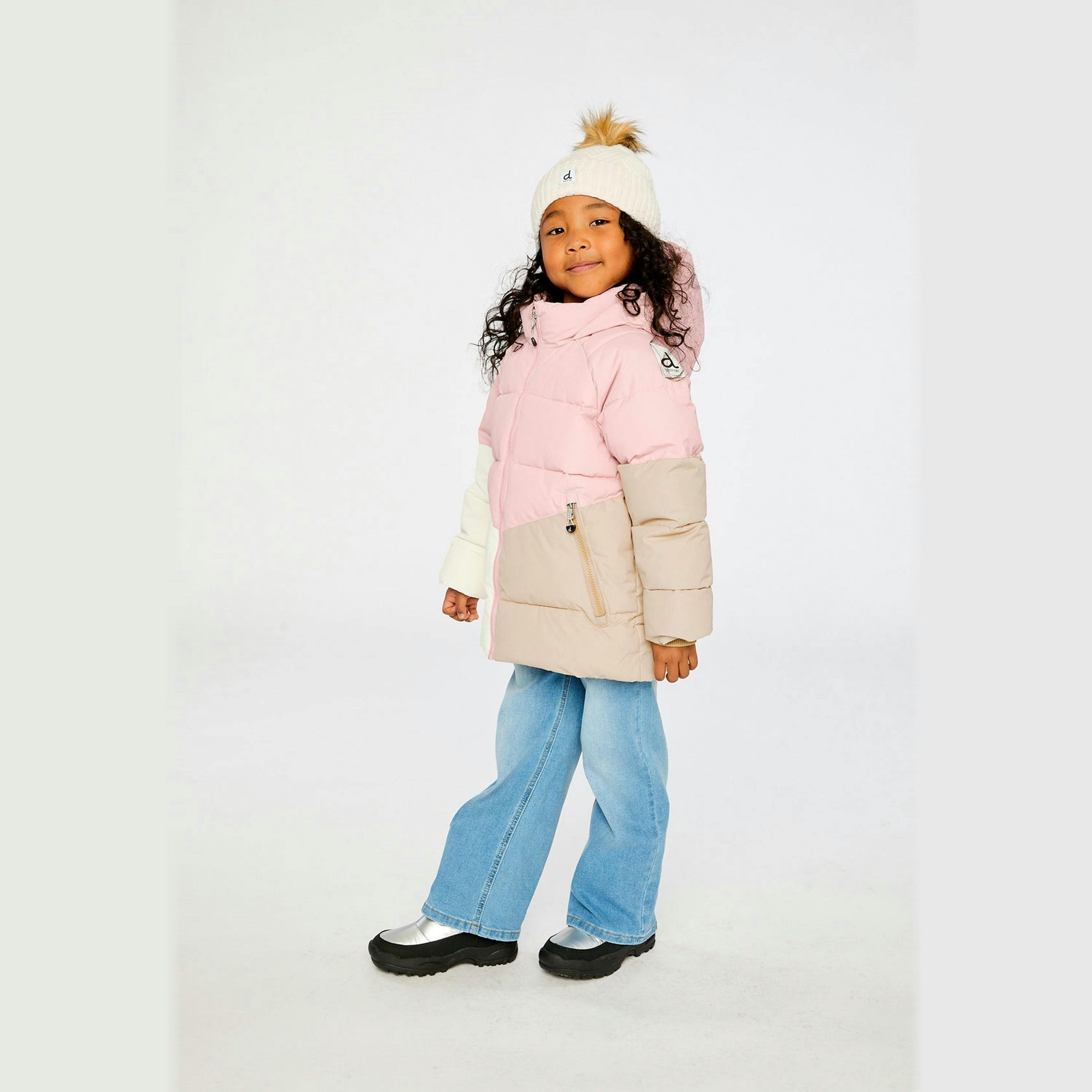 Color-Block Winter Jacket Pale Dusty Pink , view 4 of 6