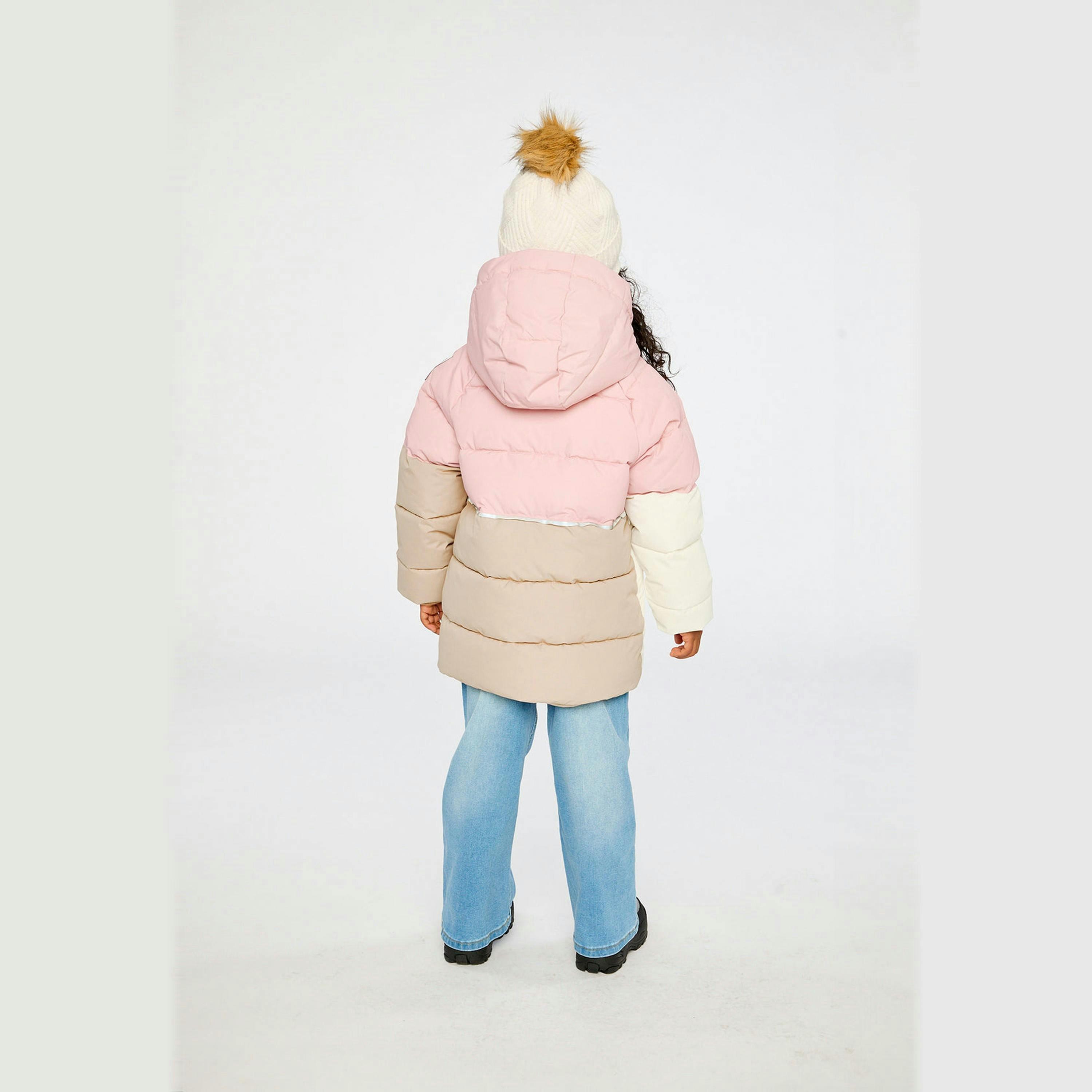Color-Block Winter Jacket Pale Dusty Pink , view 5 of 6