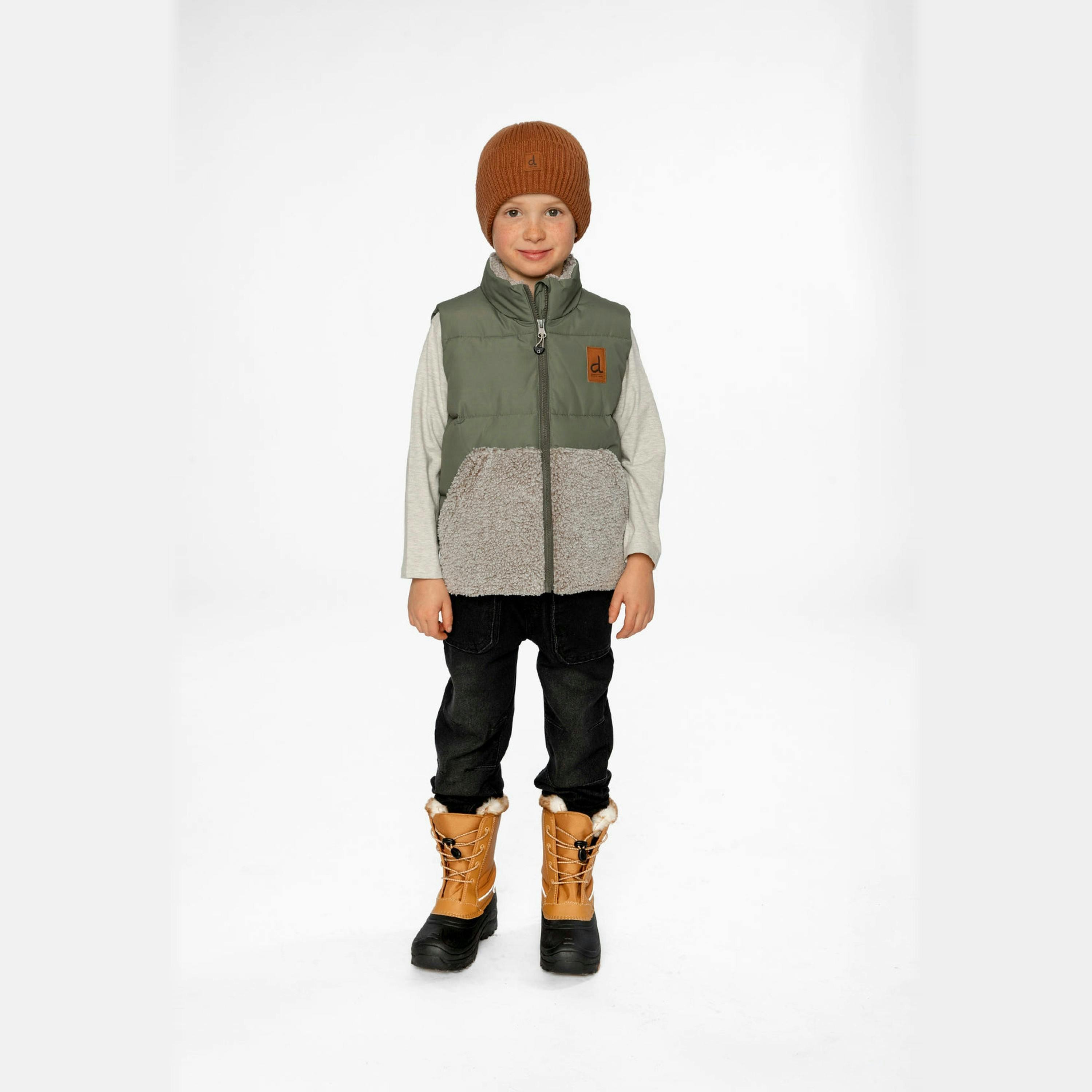 Sleeveless Mid-Season Vest Olive Green , view 2 of 5