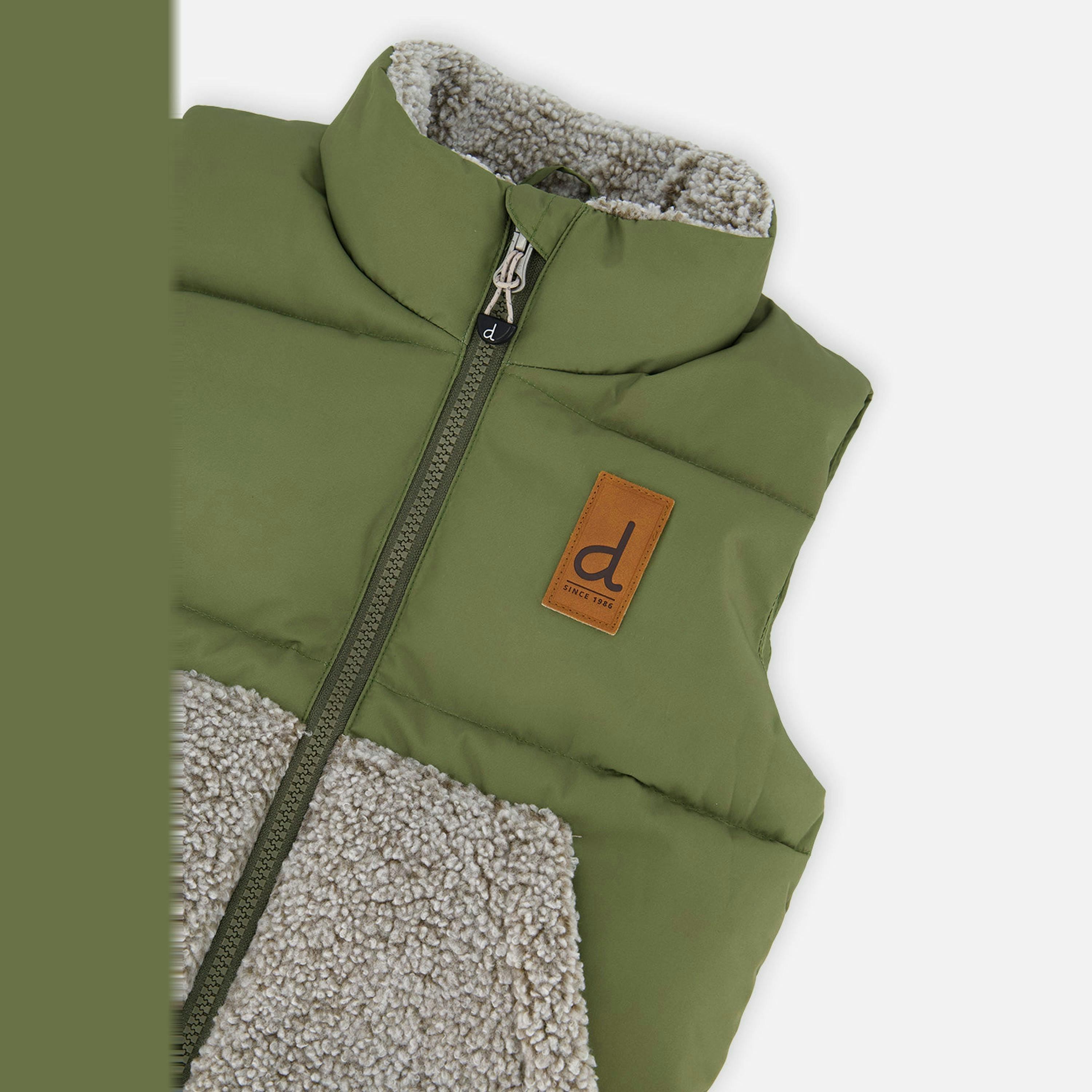 Sleeveless Mid-Season Vest Olive Green , view 4 of 5