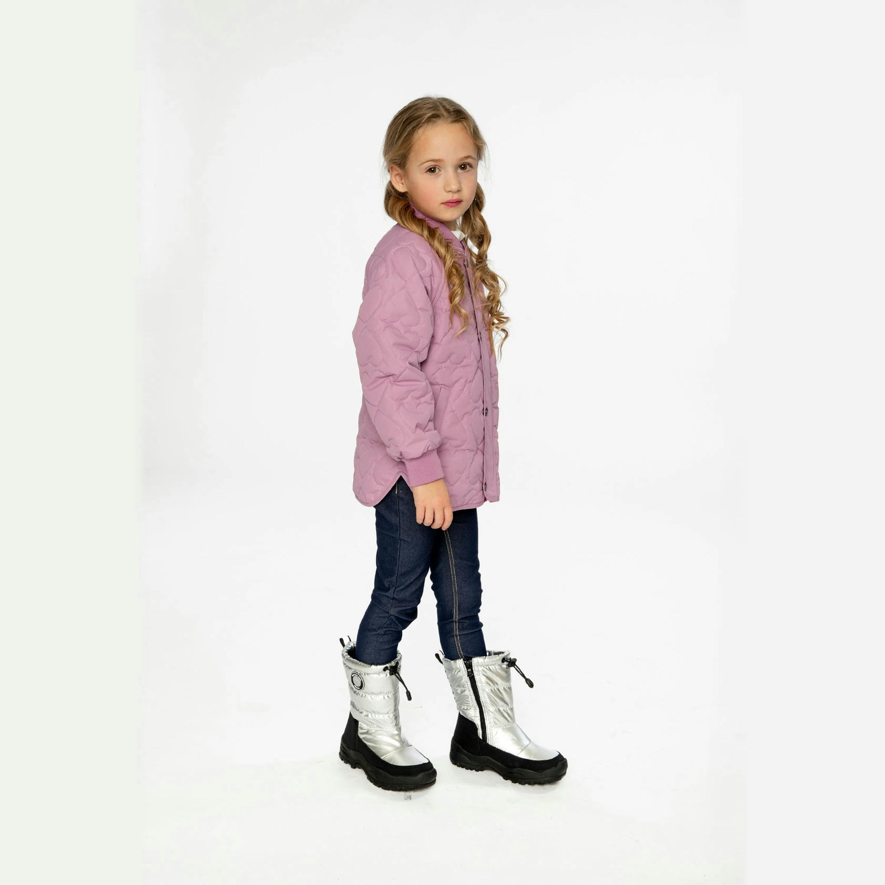 Quilted Raglan Sleeve Jacket Mauve Pink , view 3 of 6