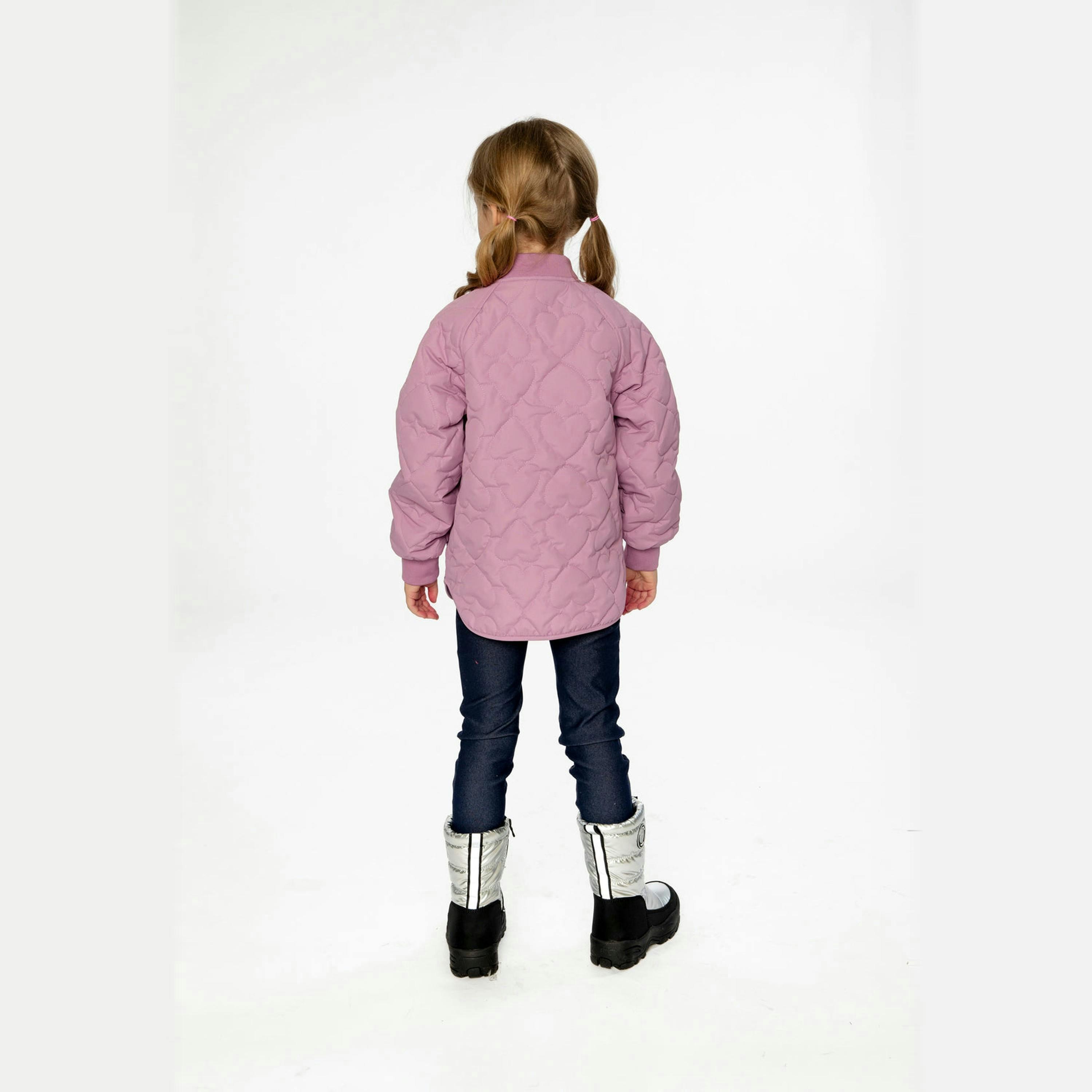 Quilted Raglan Sleeve Jacket Mauve Pink , view 4 of 6